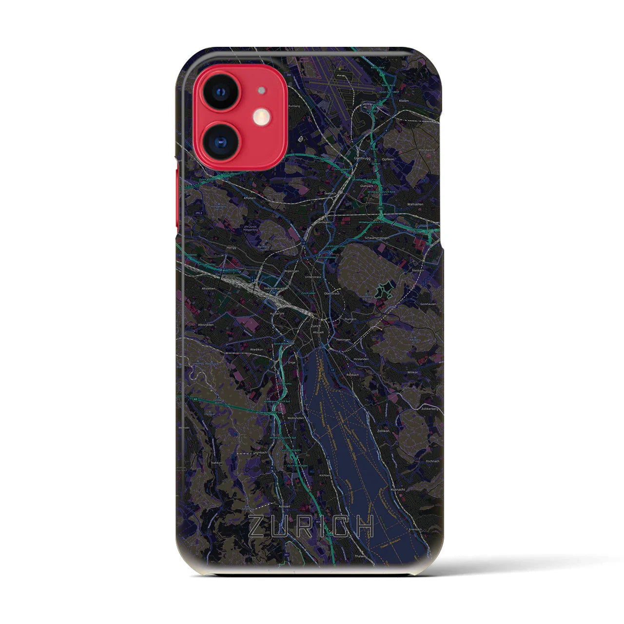 【チューリッヒ(スイス)】地図柄iPhoneケース(バックカバータイプ)
