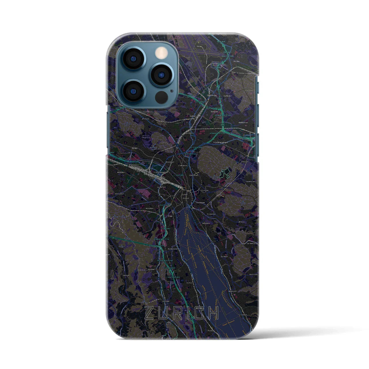 【チューリッヒ(スイス)】地図柄iPhoneケース(バックカバータイプ)