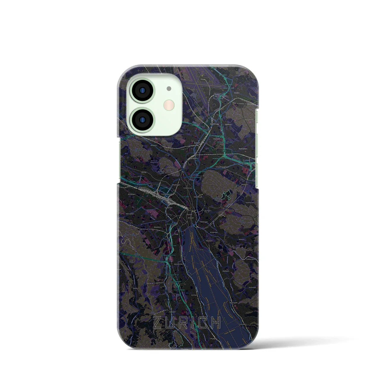 【チューリッヒ(スイス)】地図柄iPhoneケース(バックカバータイプ)