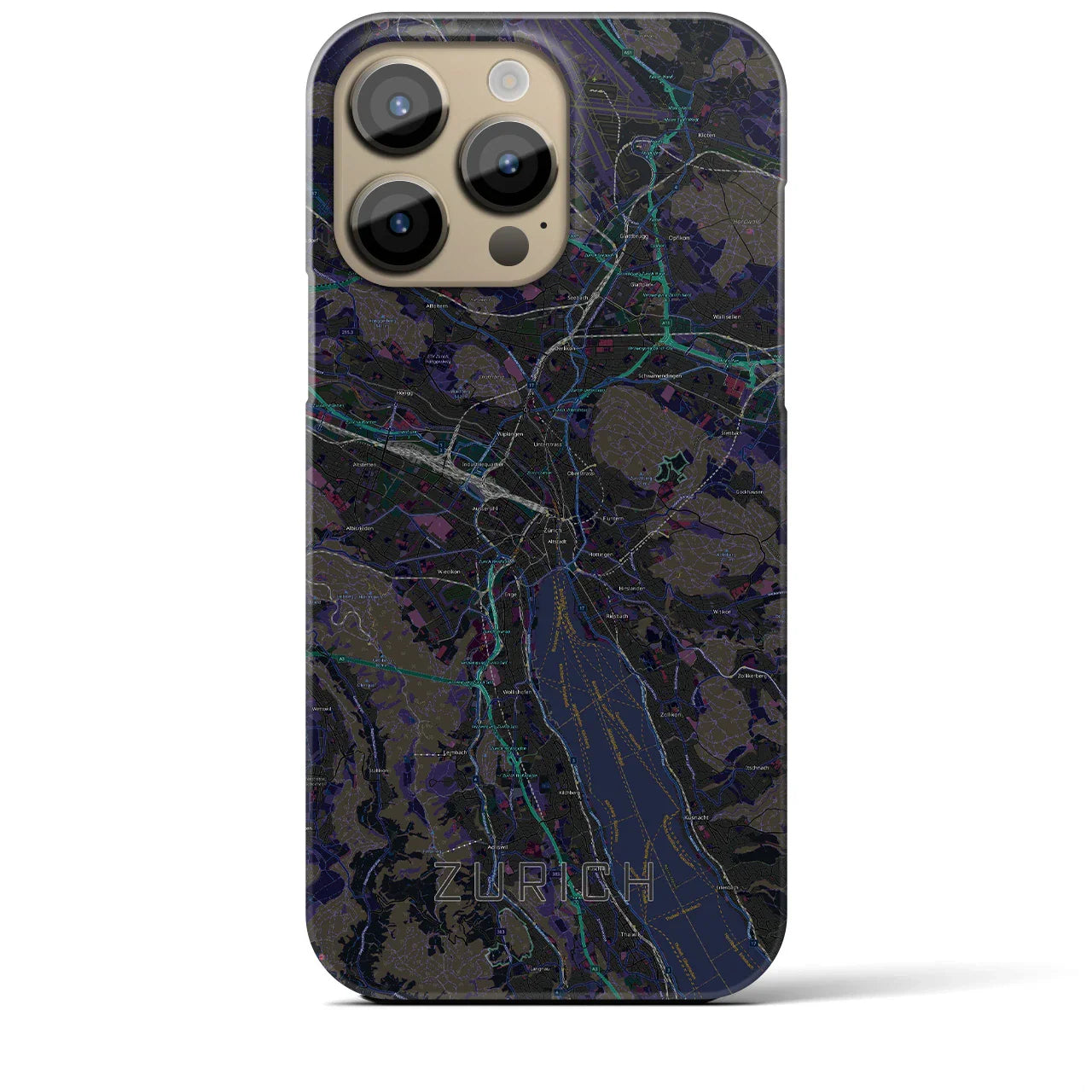 【チューリッヒ(スイス)】地図柄iPhoneケース(バックカバータイプ)