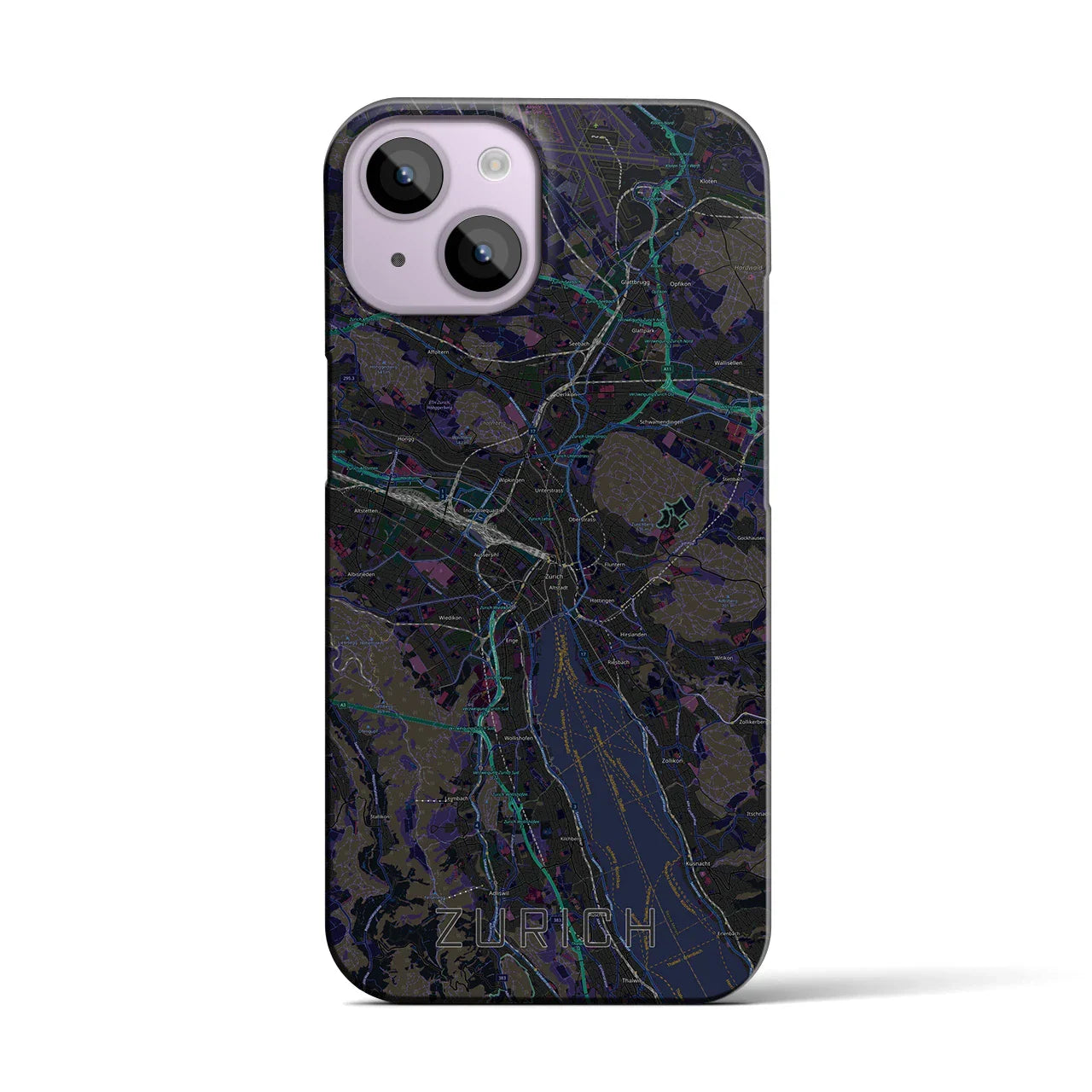 【チューリッヒ(スイス)】地図柄iPhoneケース(バックカバータイプ)