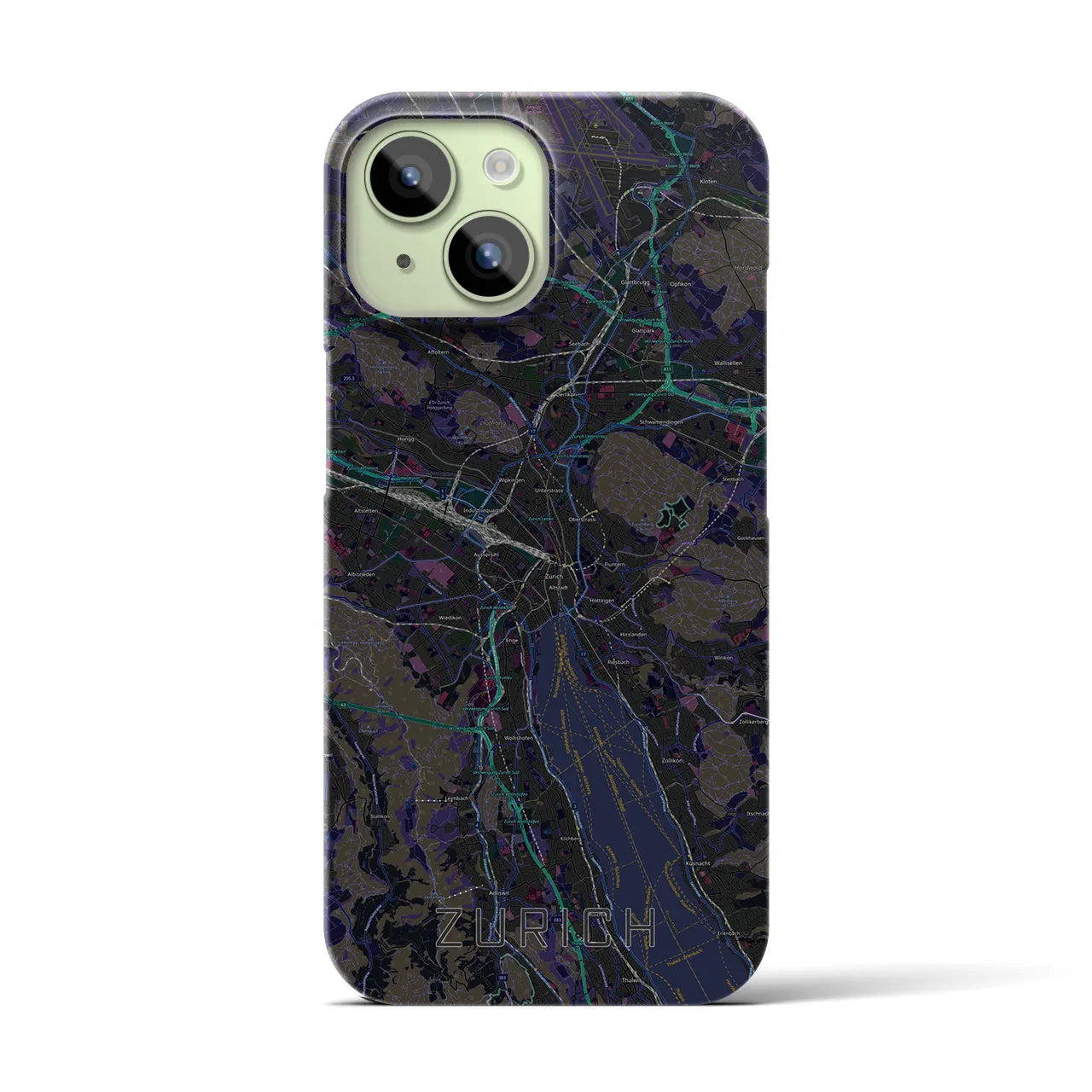 【チューリッヒ(スイス)】地図柄iPhoneケース(バックカバータイプ)