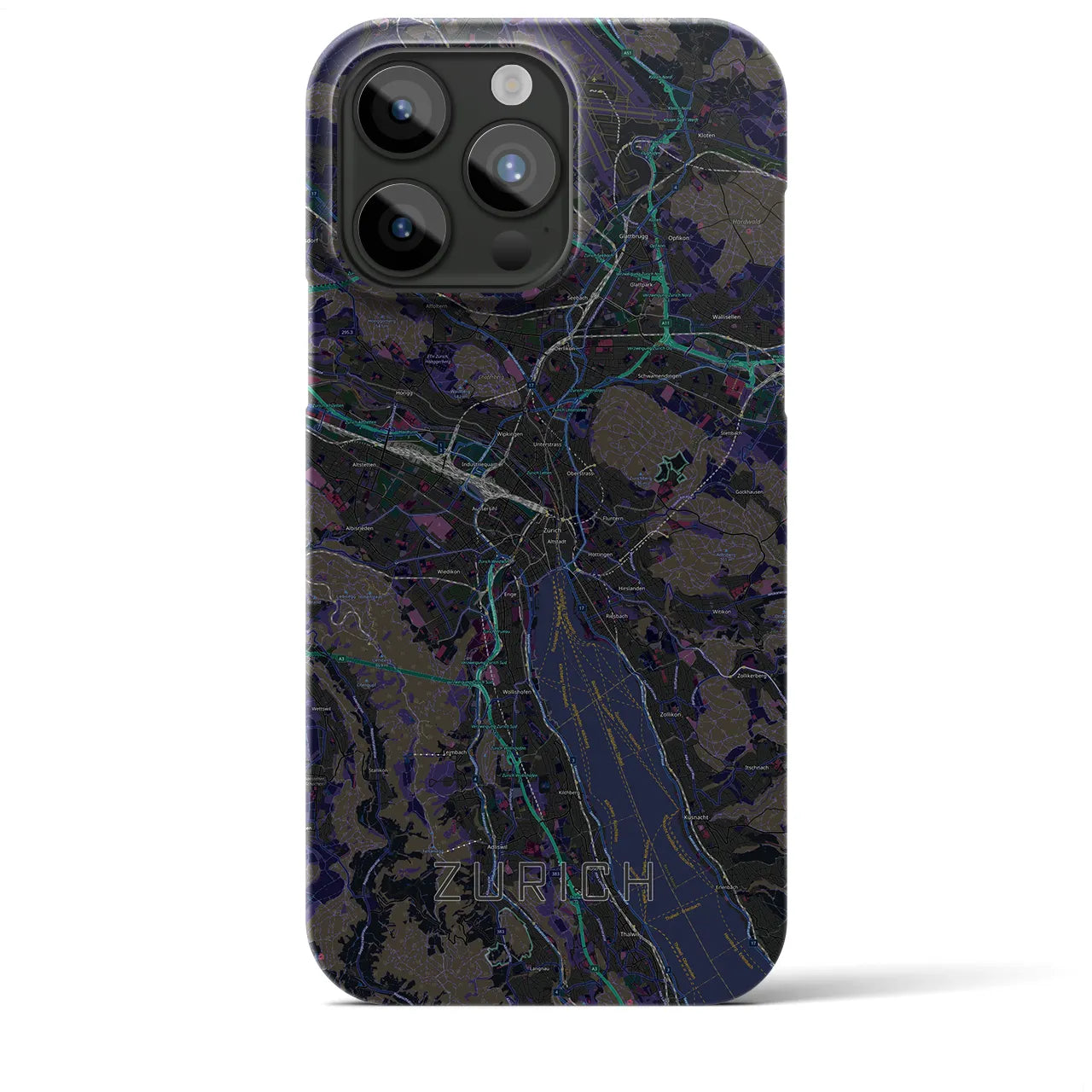 【チューリッヒ(スイス)】地図柄iPhoneケース(バックカバータイプ)