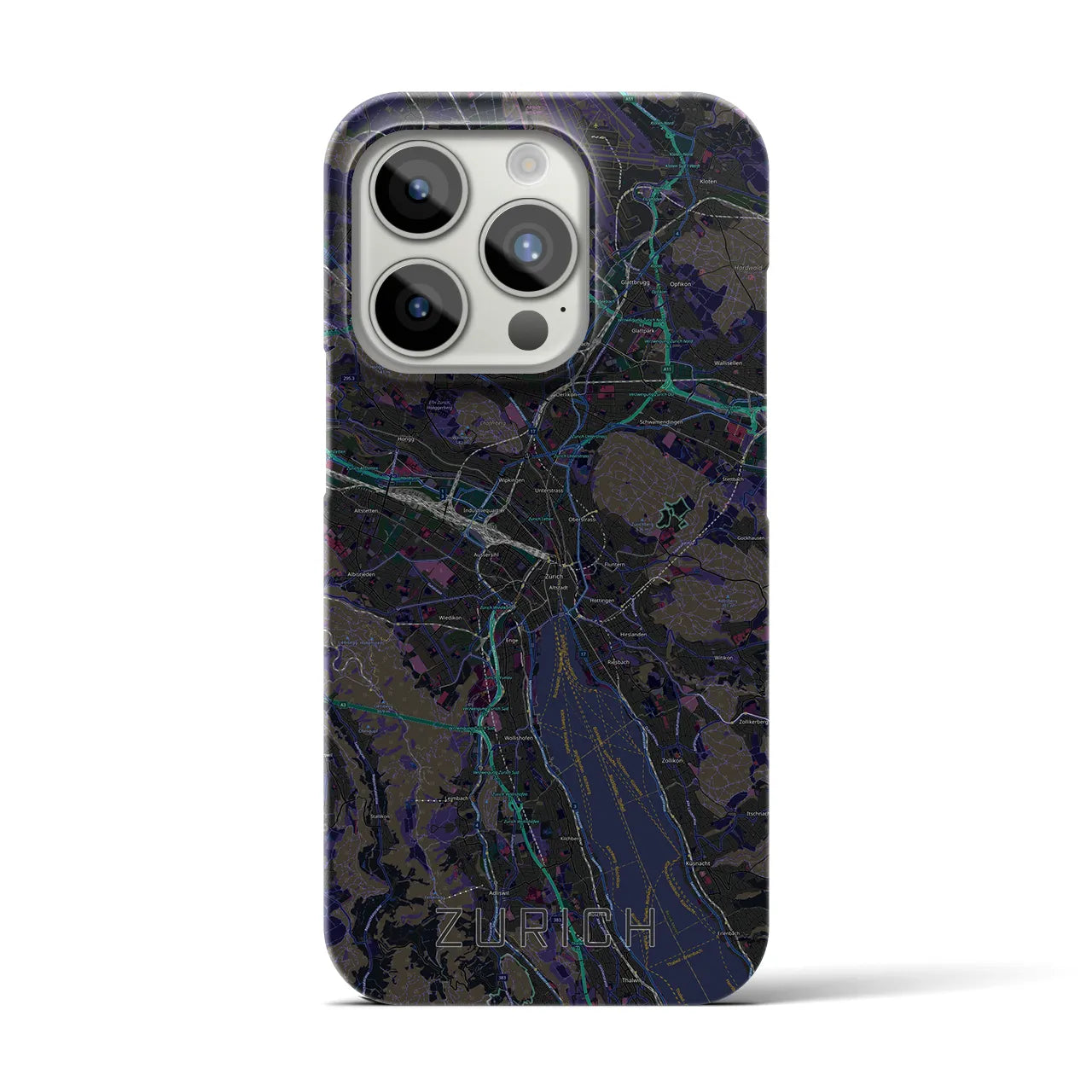 【チューリッヒ(スイス)】地図柄iPhoneケース(バックカバータイプ)