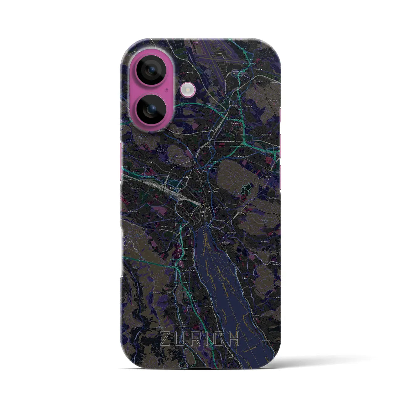 【チューリッヒ(スイス)】地図柄iPhoneケース(バックカバータイプ)