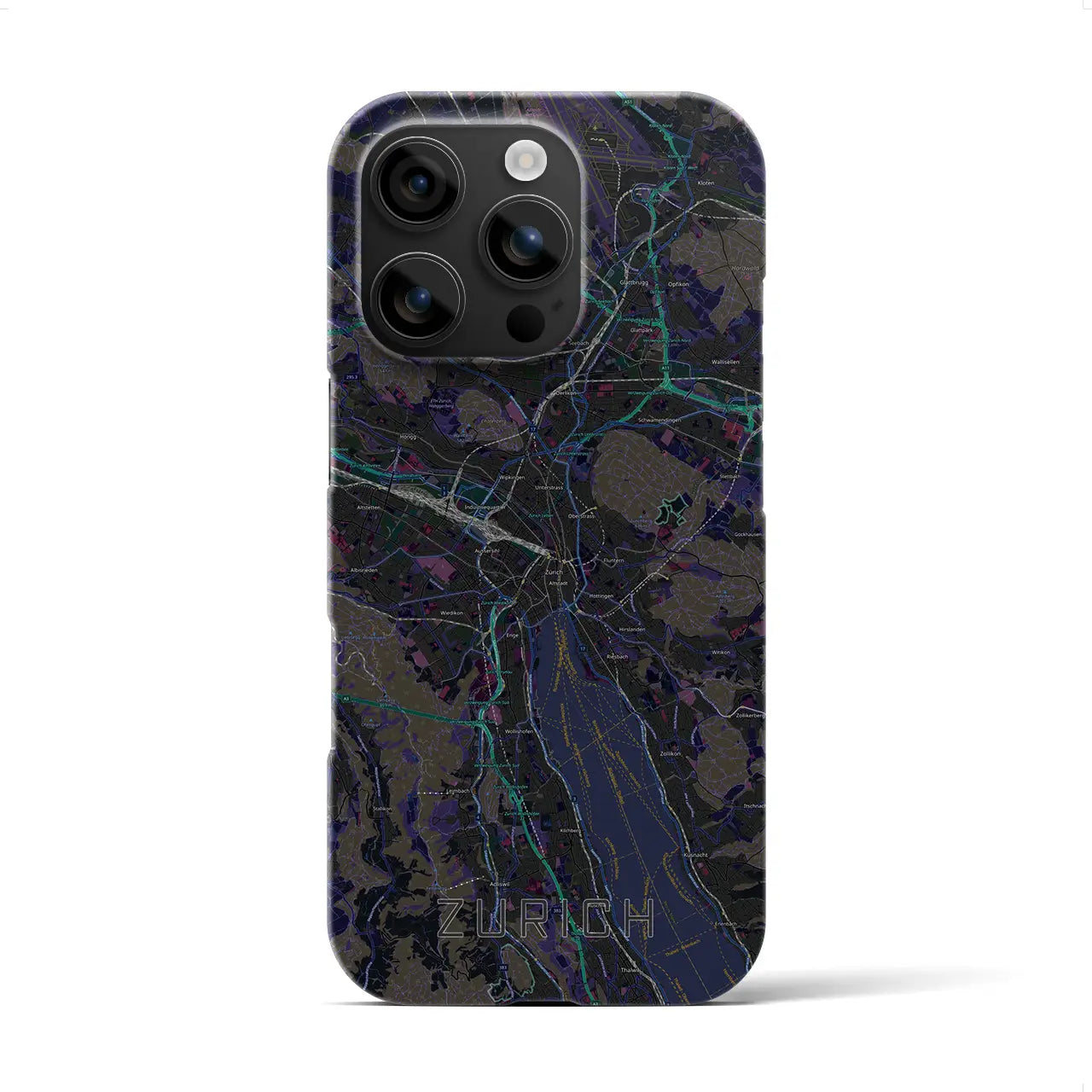 【チューリッヒ(スイス)】地図柄iPhoneケース(バックカバータイプ)