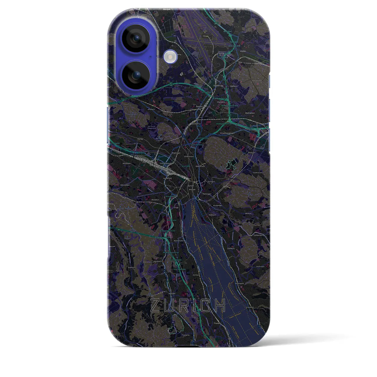【チューリッヒ(スイス)】地図柄iPhoneケース(バックカバータイプ)