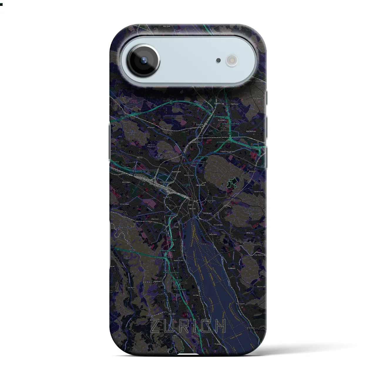 【チューリッヒ(スイス)】地図柄iPhoneケース(バックカバータイプ)