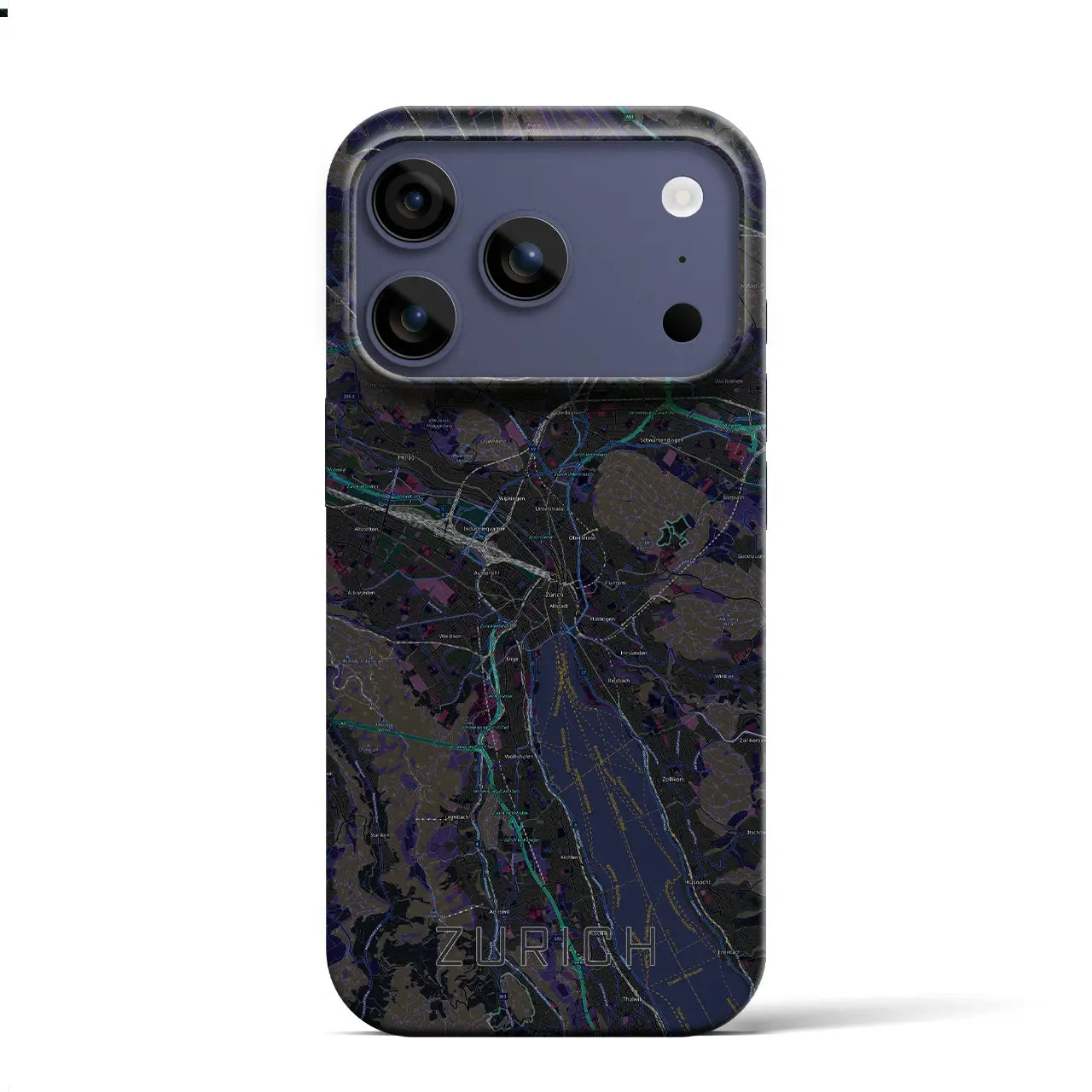 【チューリッヒ(スイス)】地図柄iPhoneケース(バックカバータイプ)