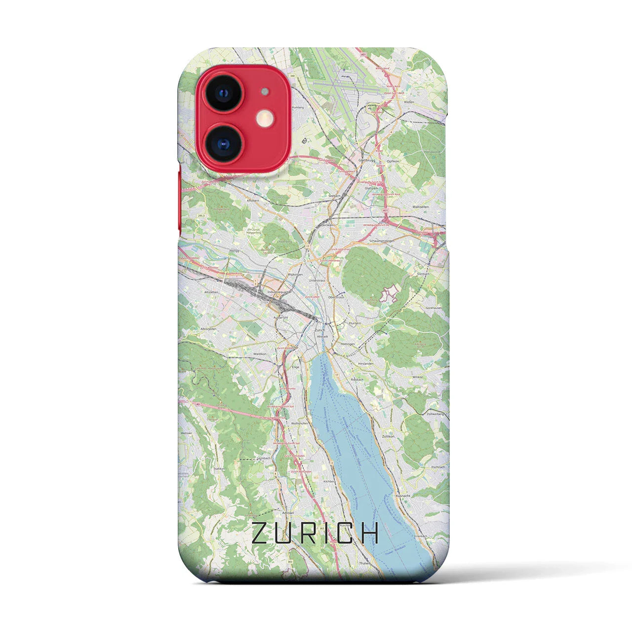 【チューリッヒ(スイス)】地図柄iPhoneケース(バックカバータイプ)