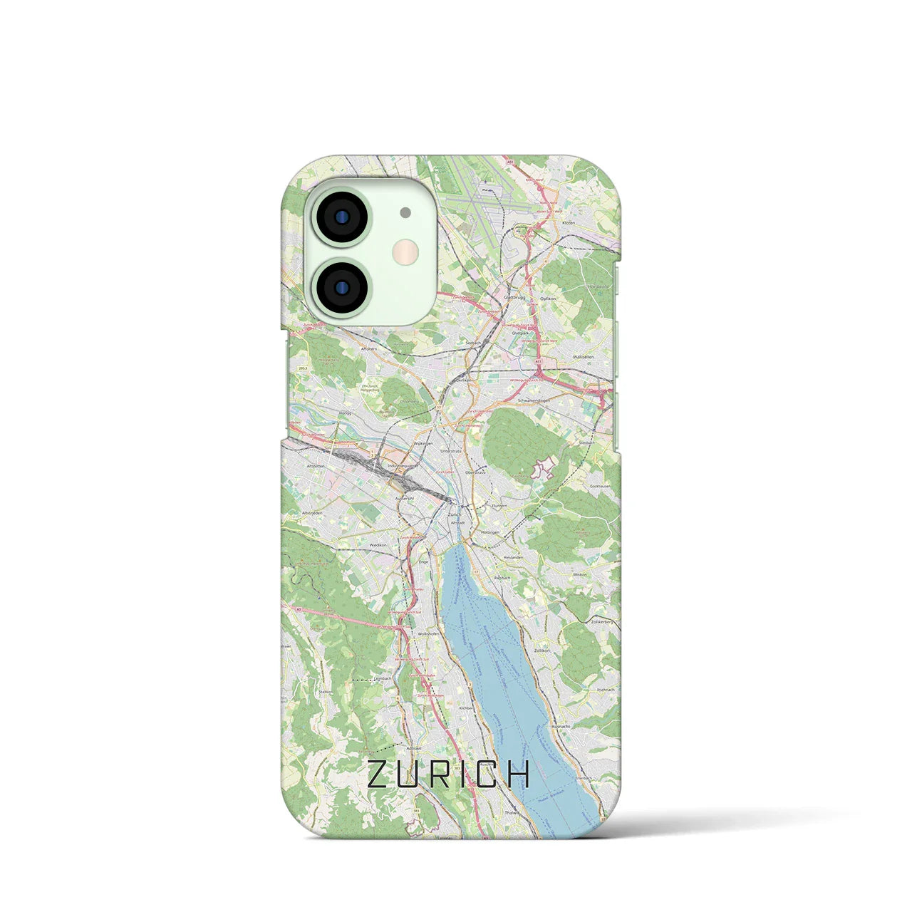【チューリッヒ(スイス)】地図柄iPhoneケース(バックカバータイプ)