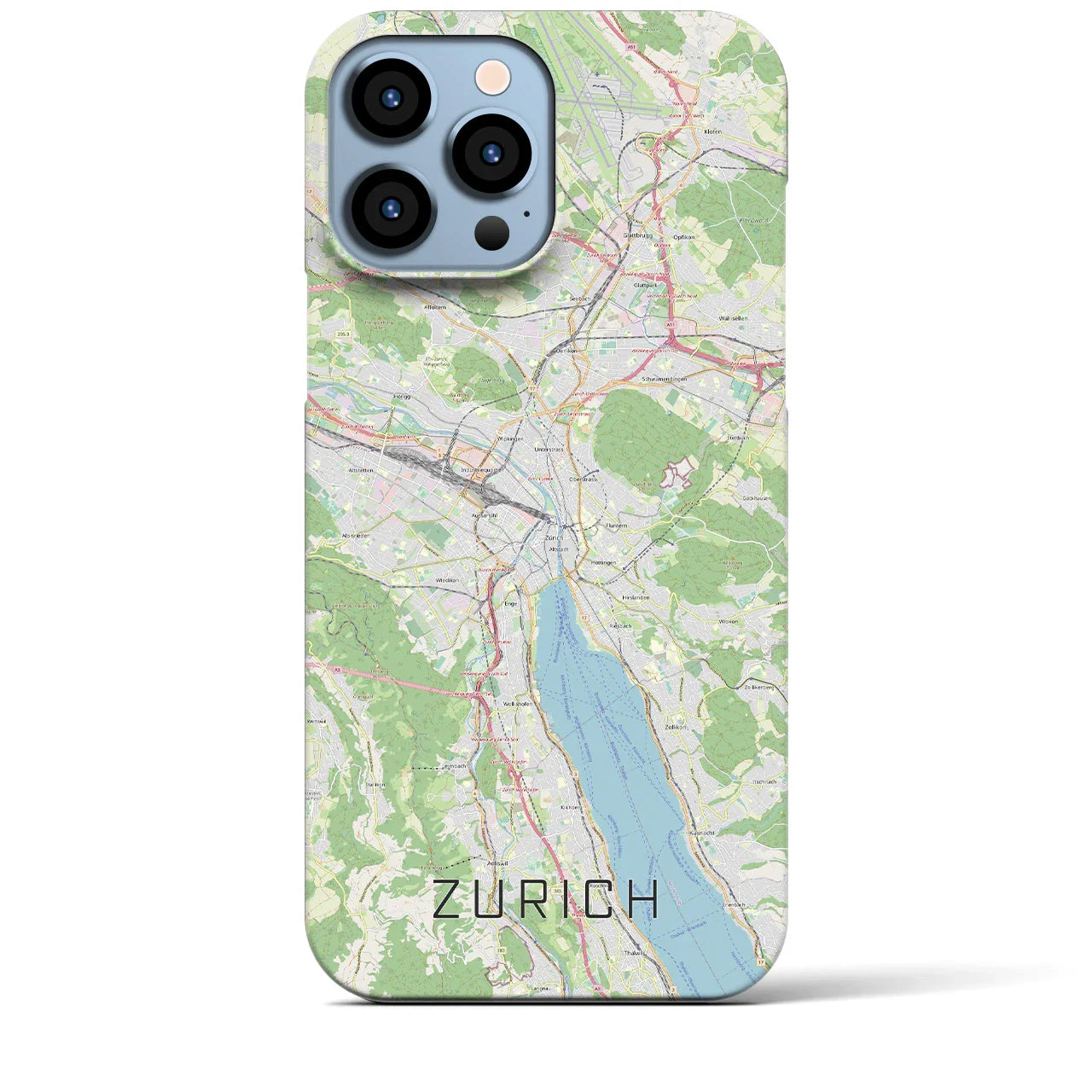 【チューリッヒ(スイス)】地図柄iPhoneケース(バックカバータイプ)