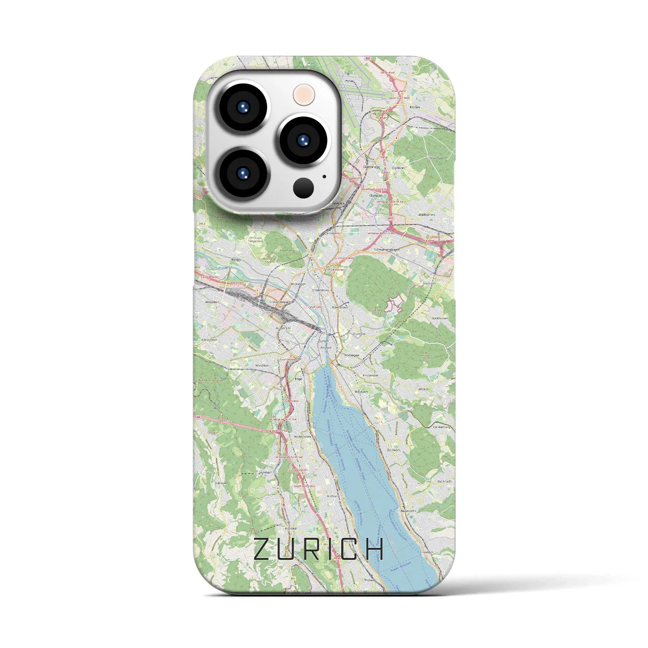 【チューリッヒ(スイス)】地図柄iPhoneケース(バックカバータイプ)