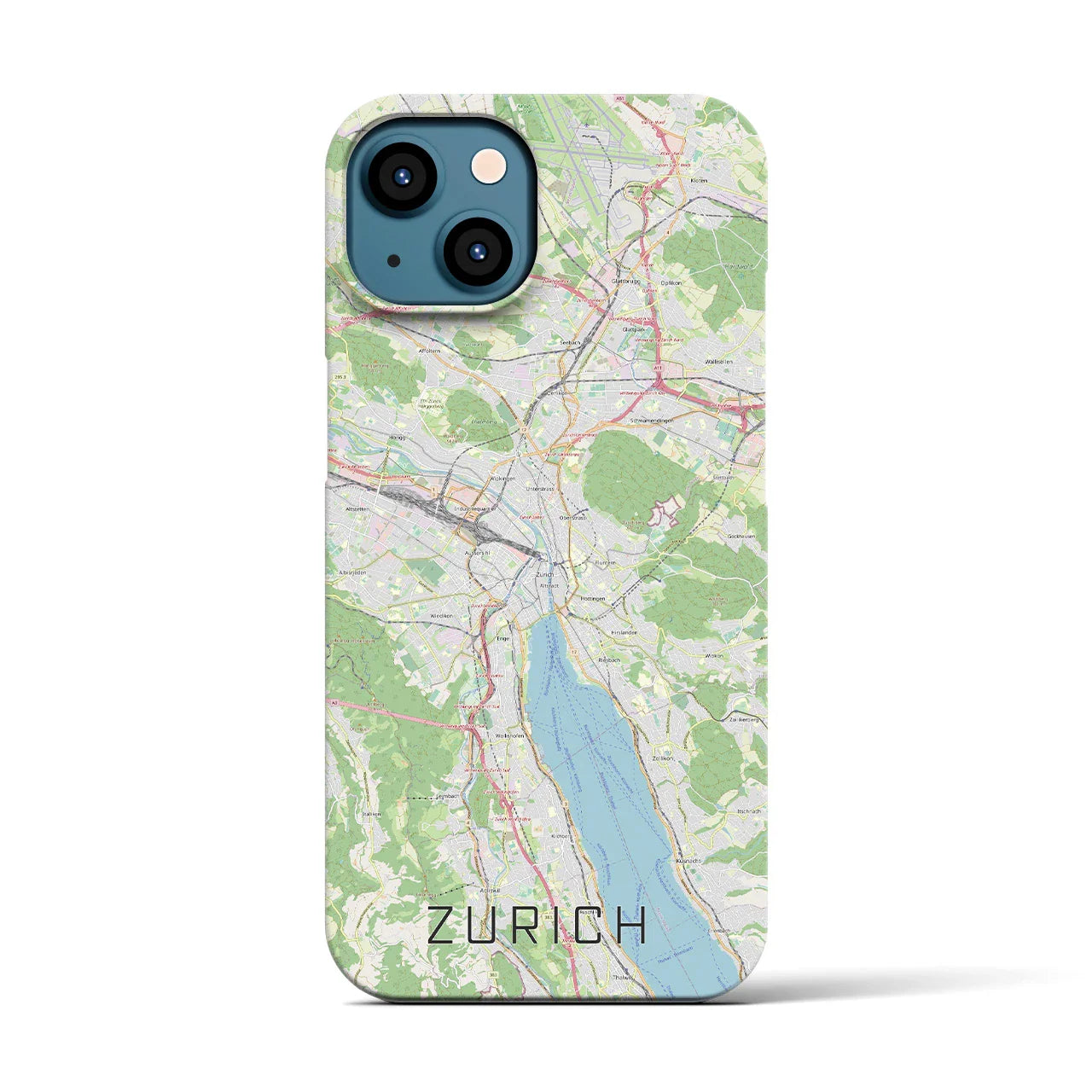 【チューリッヒ(スイス)】地図柄iPhoneケース(バックカバータイプ)