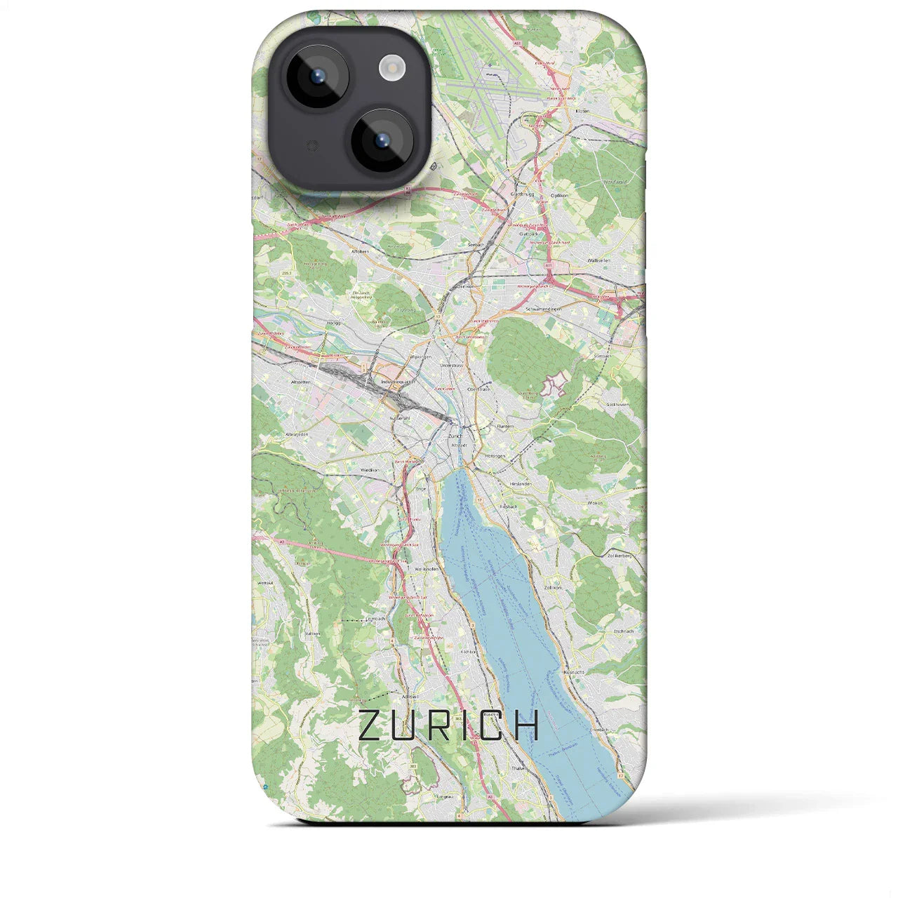 【チューリッヒ(スイス)】地図柄iPhoneケース(バックカバータイプ)