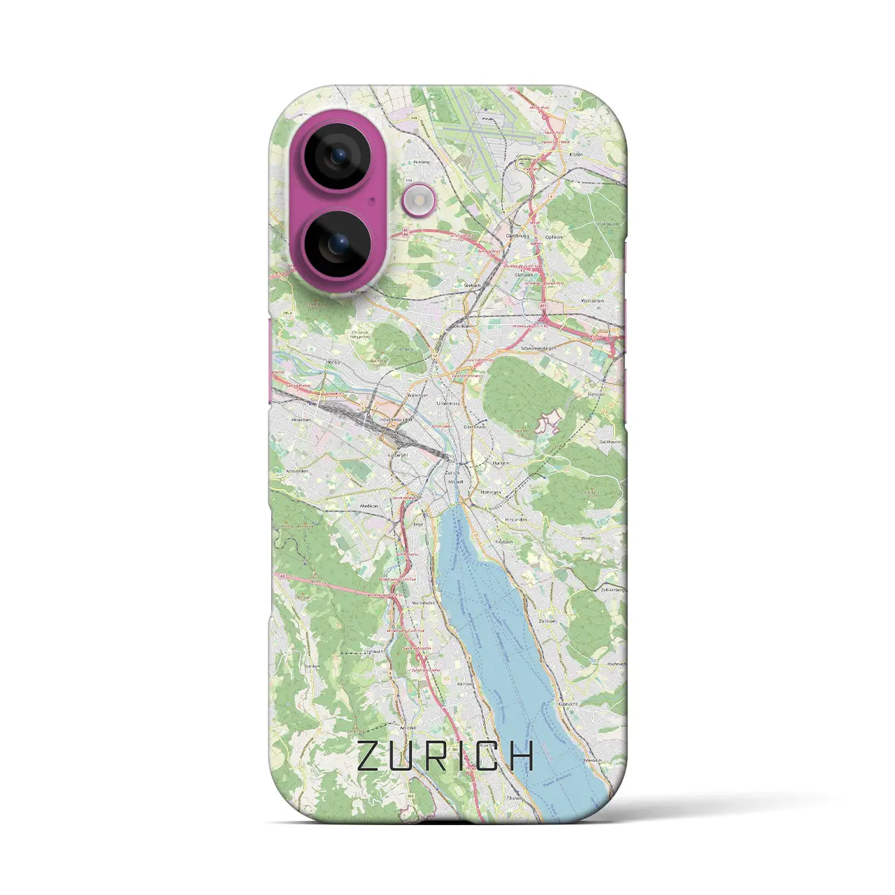 【チューリッヒ(スイス)】地図柄iPhoneケース(バックカバータイプ)