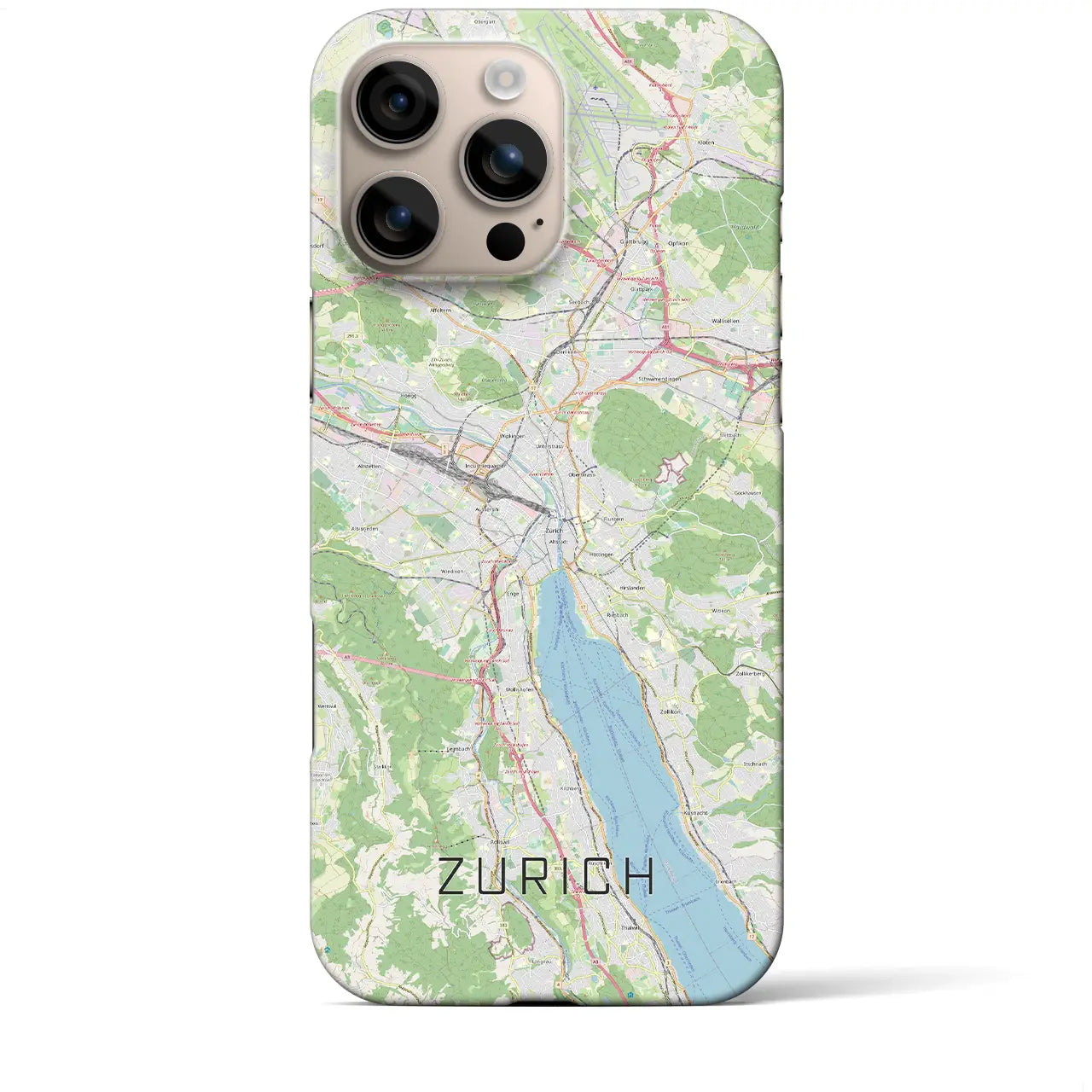 【チューリッヒ(スイス)】地図柄iPhoneケース(バックカバータイプ)