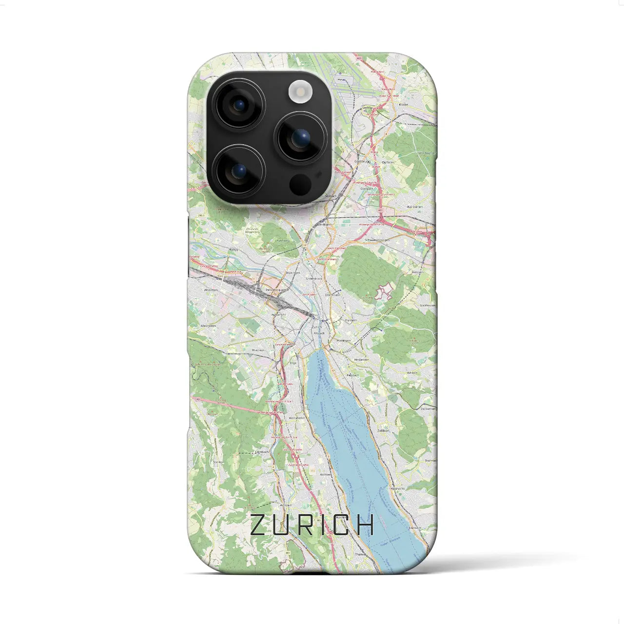 【チューリッヒ(スイス)】地図柄iPhoneケース(バックカバータイプ)