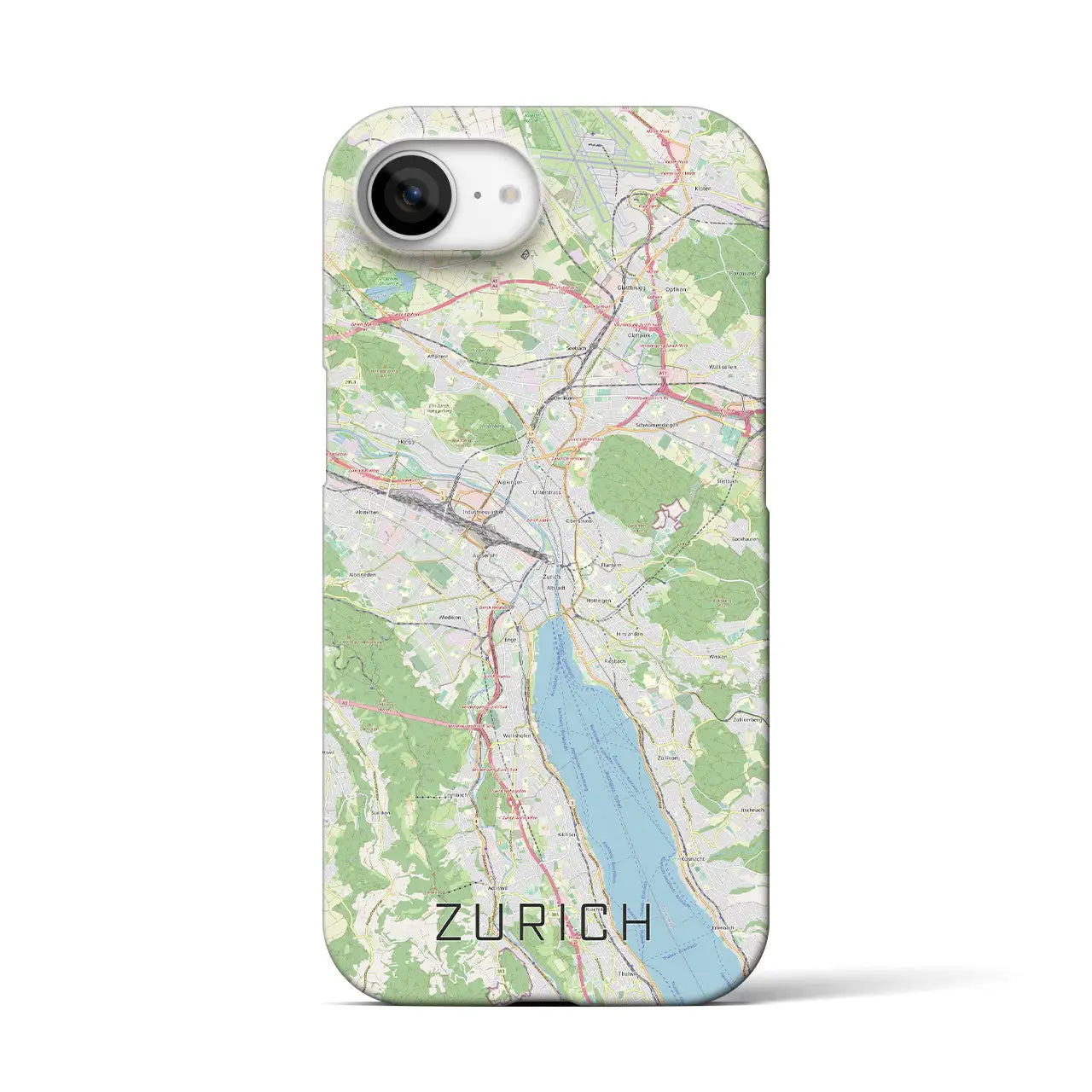 【チューリッヒ(スイス)】地図柄iPhoneケース(バックカバータイプ)