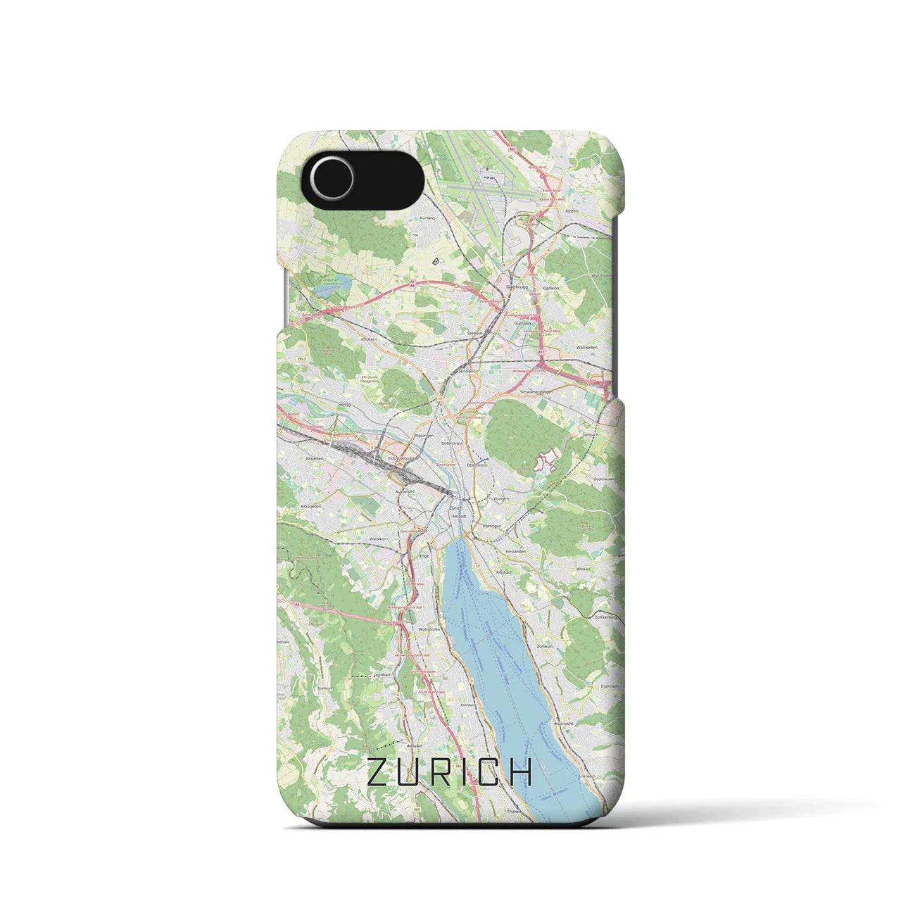 【チューリッヒ(スイス)】地図柄iPhoneケース(バックカバータイプ)