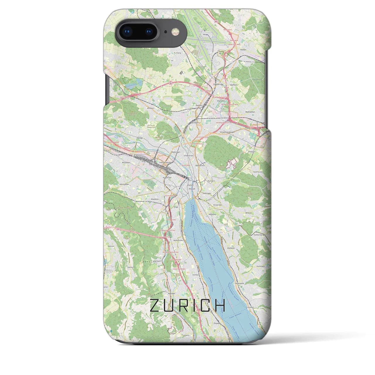 【チューリッヒ(スイス)】地図柄iPhoneケース(バックカバータイプ)