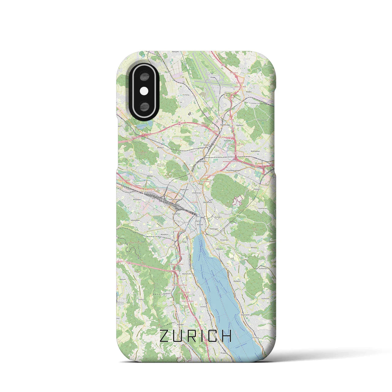 【チューリッヒ(スイス)】地図柄iPhoneケース(バックカバータイプ)