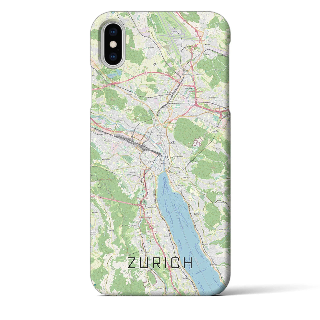 【チューリッヒ(スイス)】地図柄iPhoneケース(バックカバータイプ)