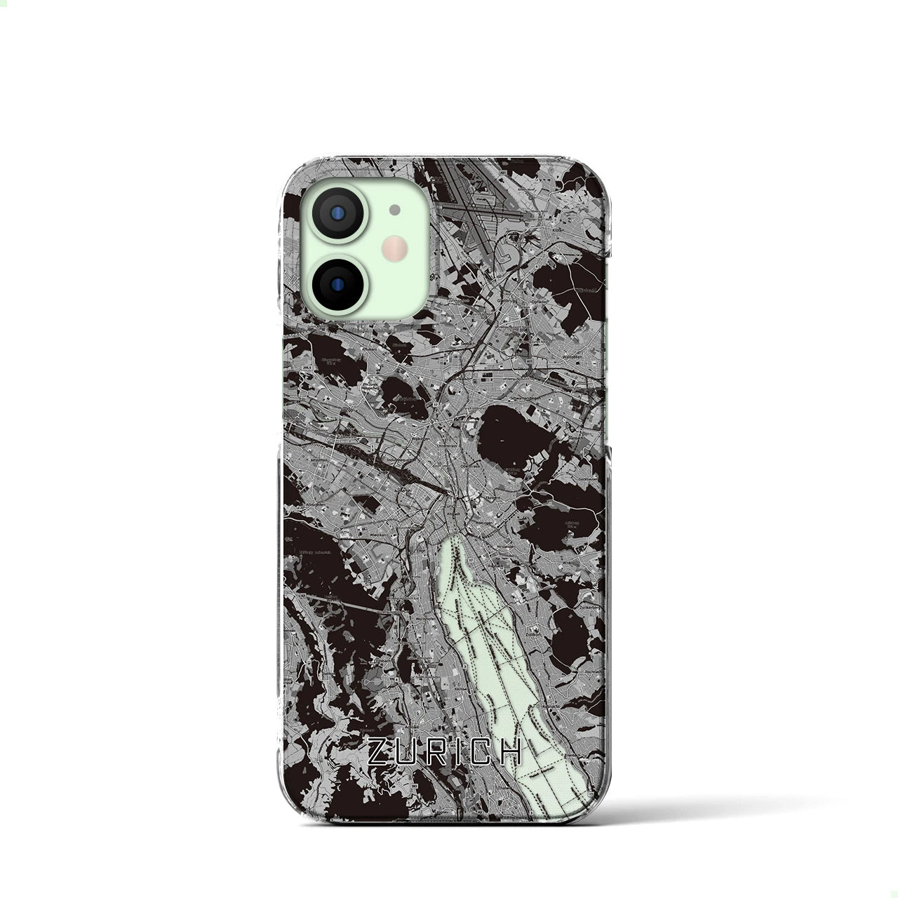 【チューリッヒ(スイス)】地図柄iPhoneケース(クリアタイプ)