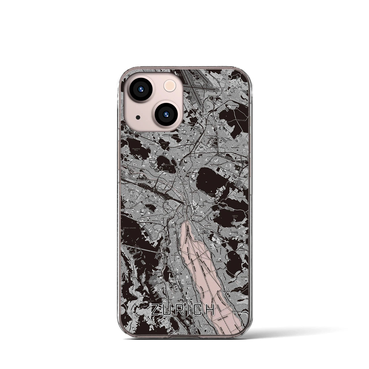 【チューリッヒ(スイス)】地図柄iPhoneケース(クリアタイプ)