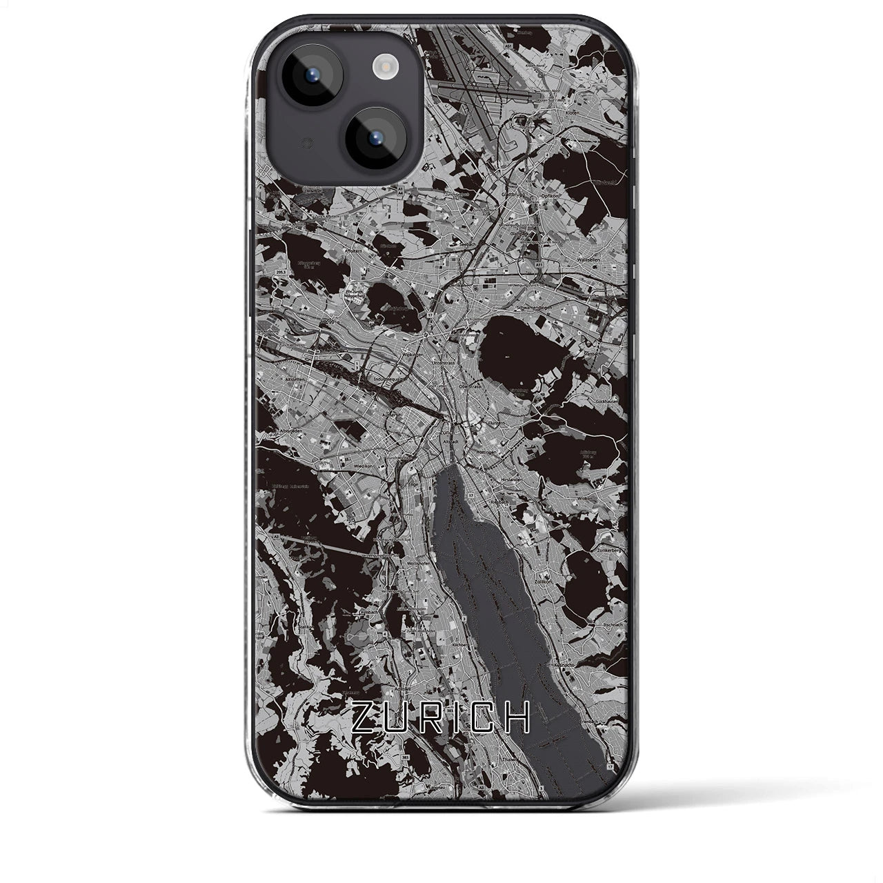 【チューリッヒ(スイス)】地図柄iPhoneケース(クリアタイプ)