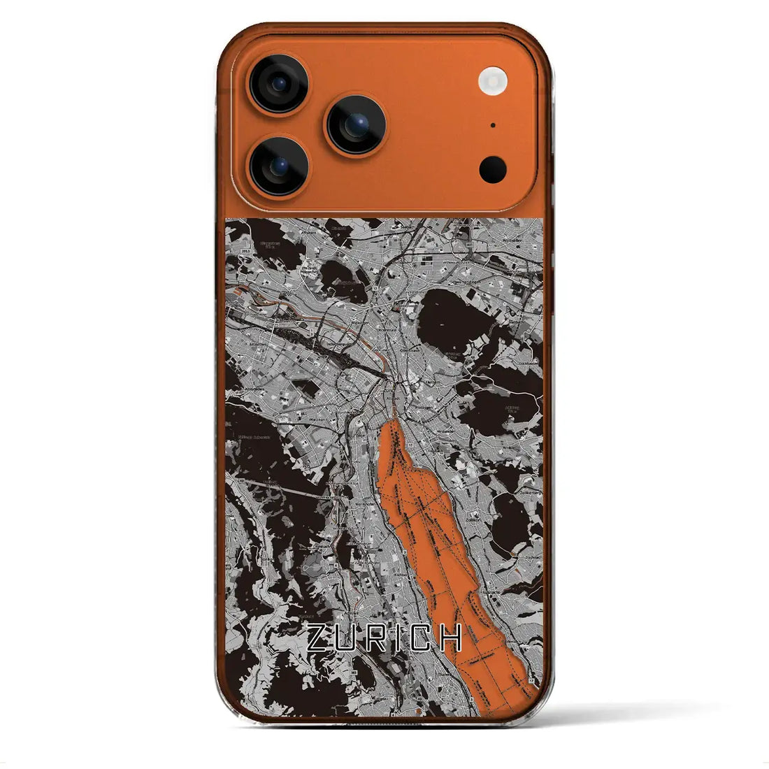 【チューリッヒ(スイス)】地図柄iPhoneケース(クリアタイプ)