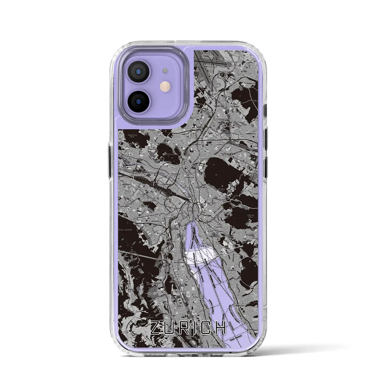 【チューリッヒ(スイス)】地図柄iPhoneケース(MagSafeタイプ)