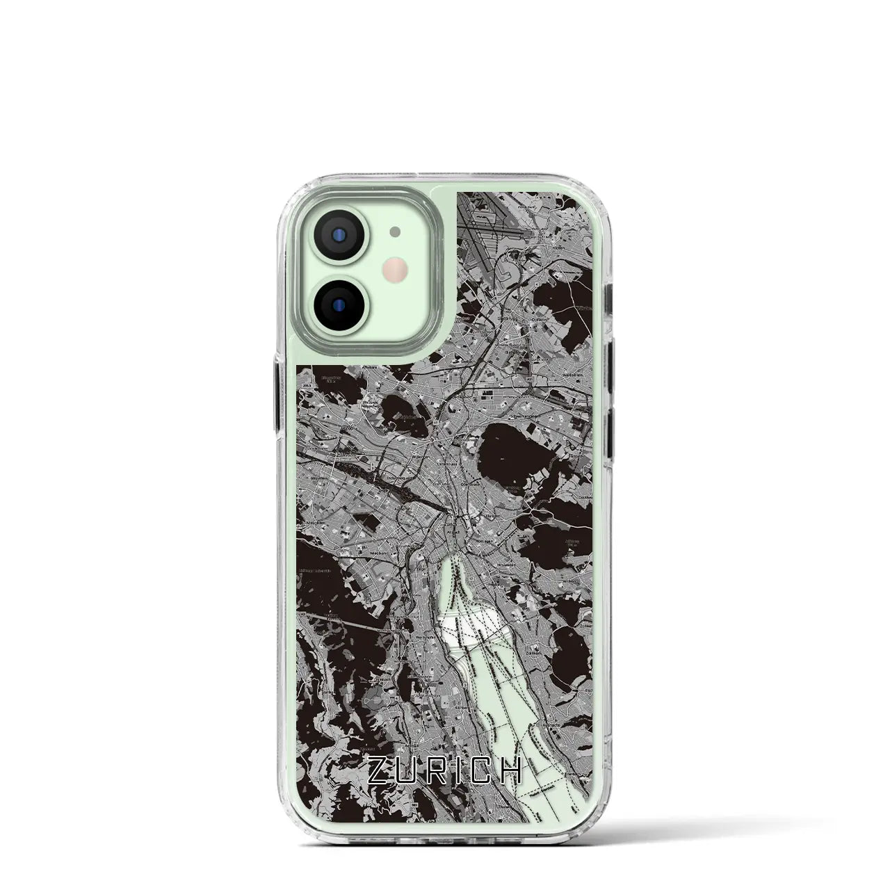 【チューリッヒ(スイス)】地図柄iPhoneケース(MagSafeタイプ)