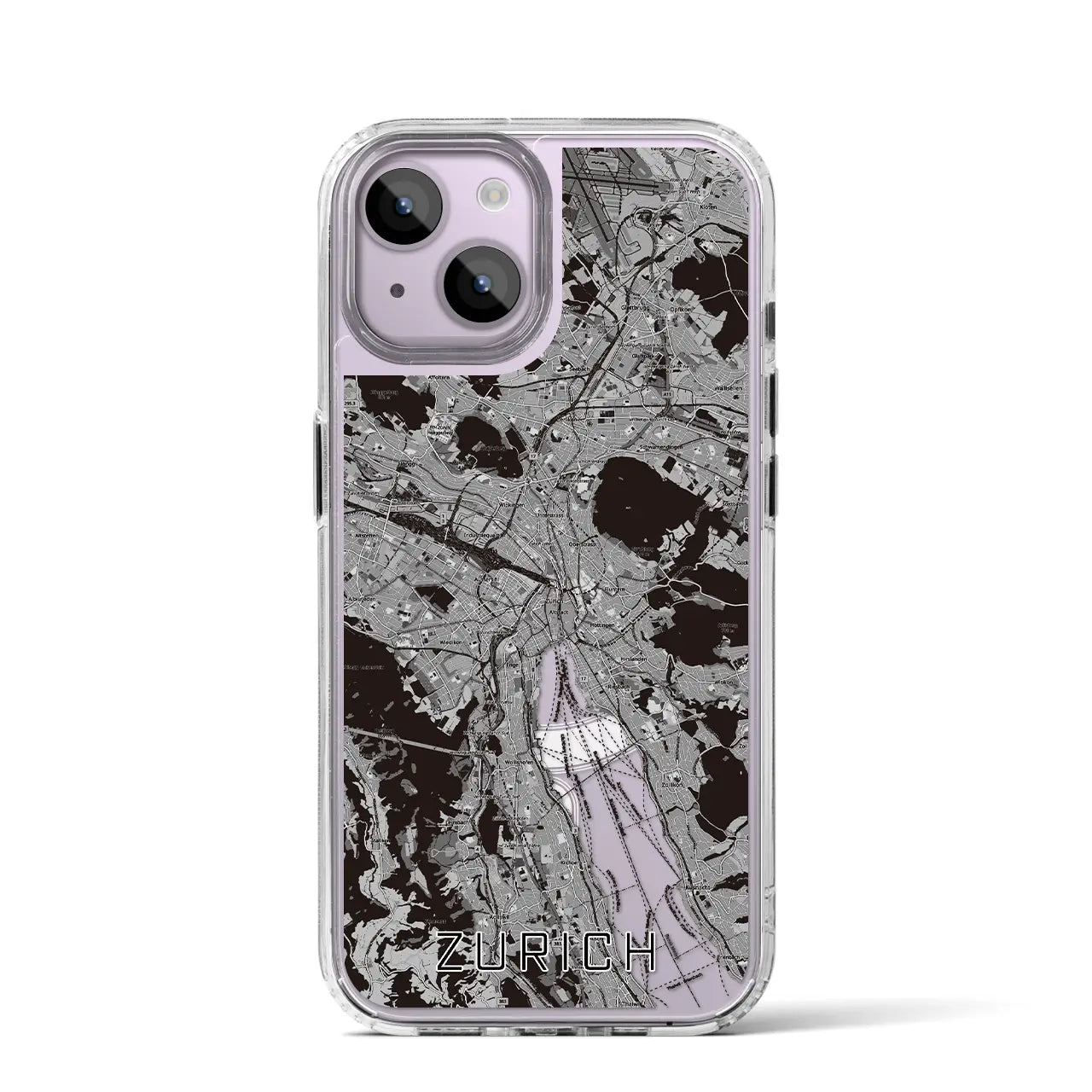 【チューリッヒ(スイス)】地図柄iPhoneケース(MagSafeタイプ)