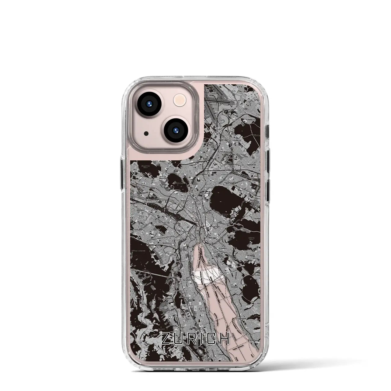 【チューリッヒ(スイス)】地図柄iPhoneケース(MagSafeタイプ)