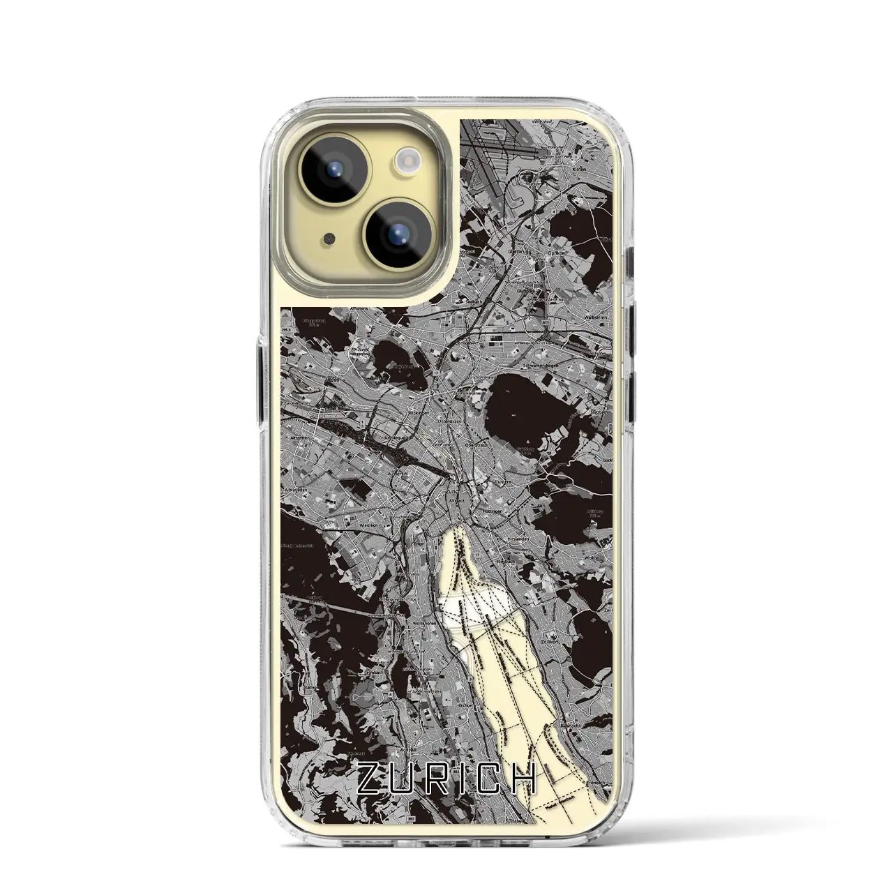 【チューリッヒ(スイス)】地図柄iPhoneケース(MagSafeタイプ)