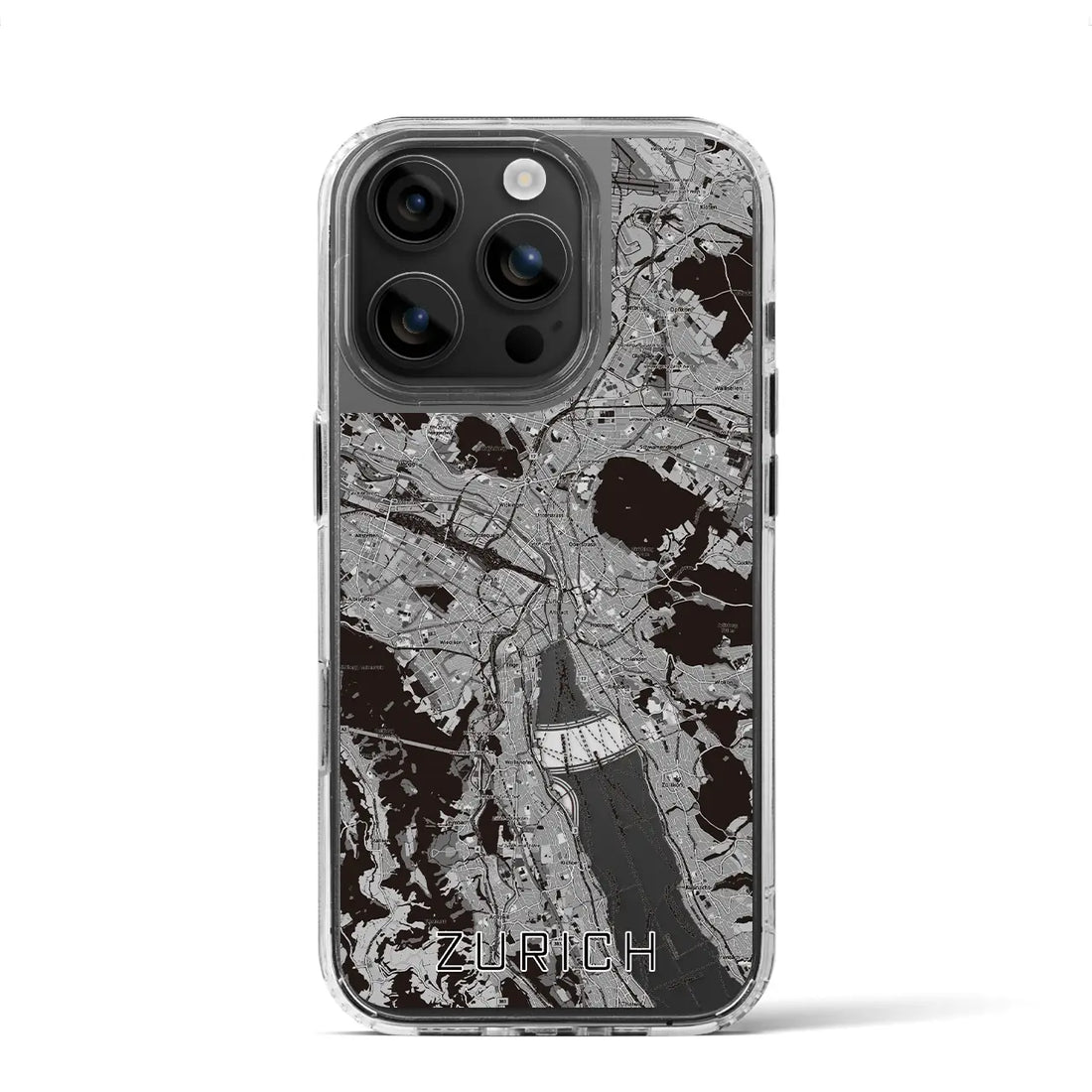 【チューリッヒ(スイス)】地図柄iPhoneケース(MagSafeタイプ)