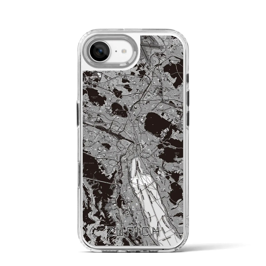 【チューリッヒ(スイス)】地図柄iPhoneケース(MagSafeタイプ)