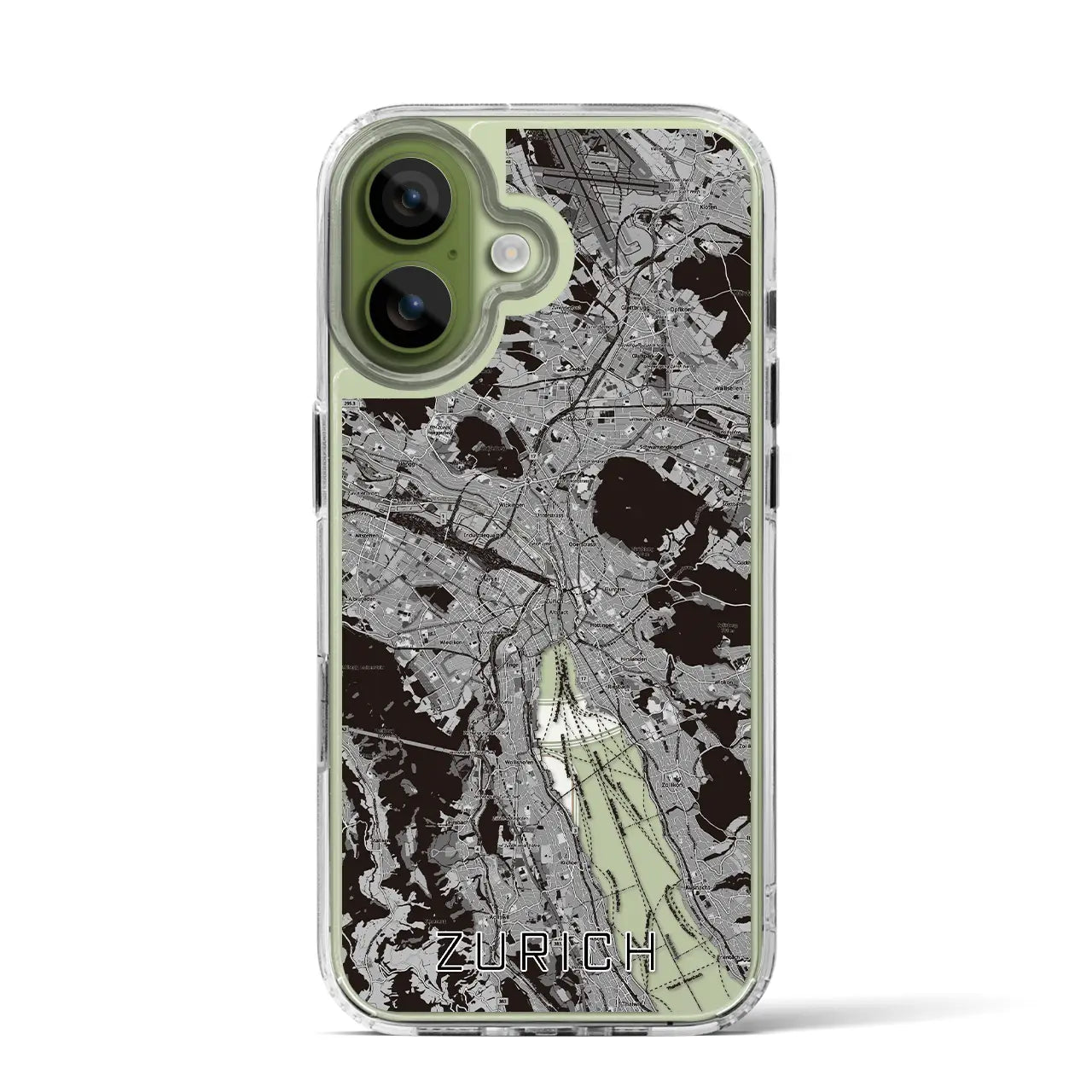 【チューリッヒ(スイス)】地図柄iPhoneケース(MagSafeタイプ)