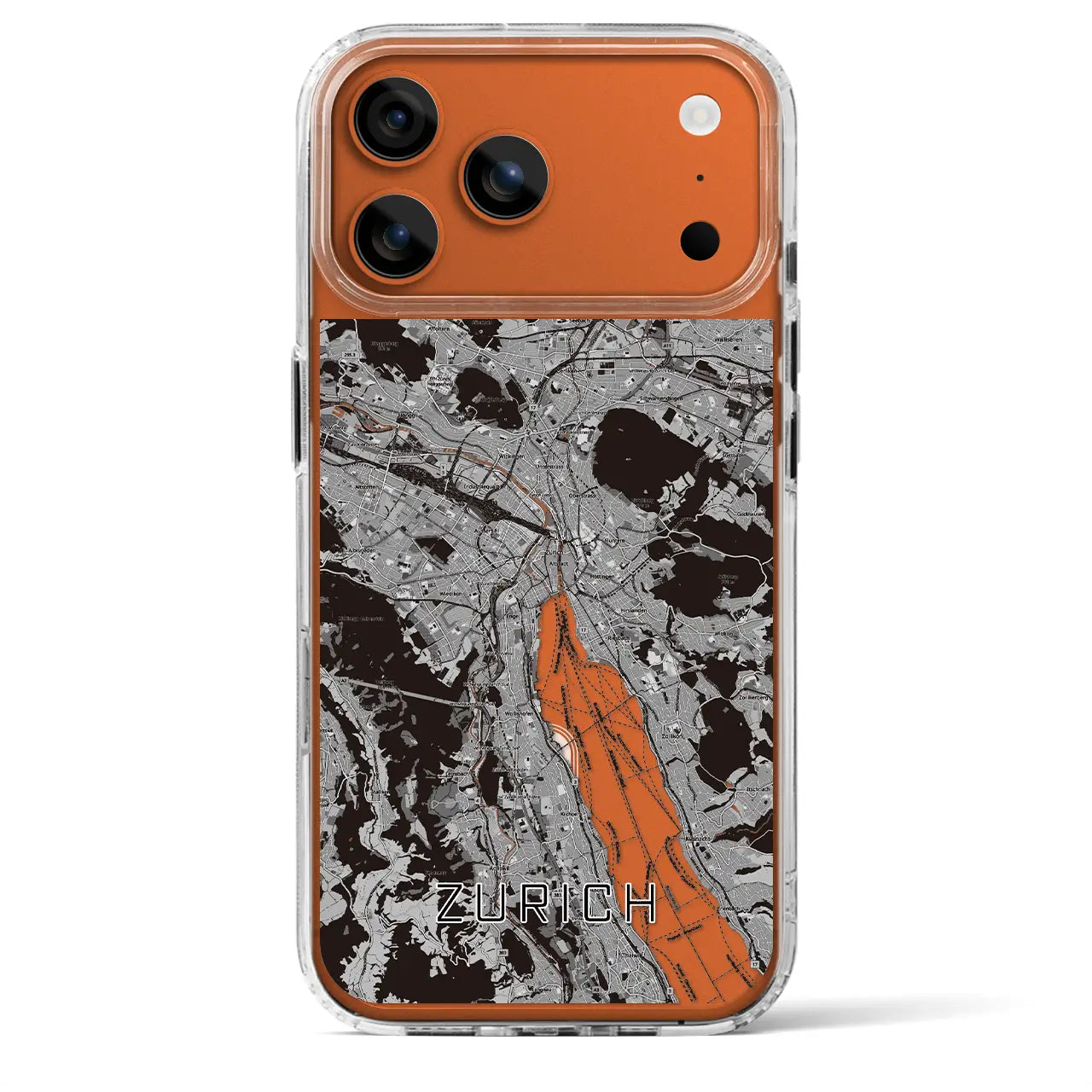 【チューリッヒ(スイス)】地図柄iPhoneケース(MagSafeタイプ)