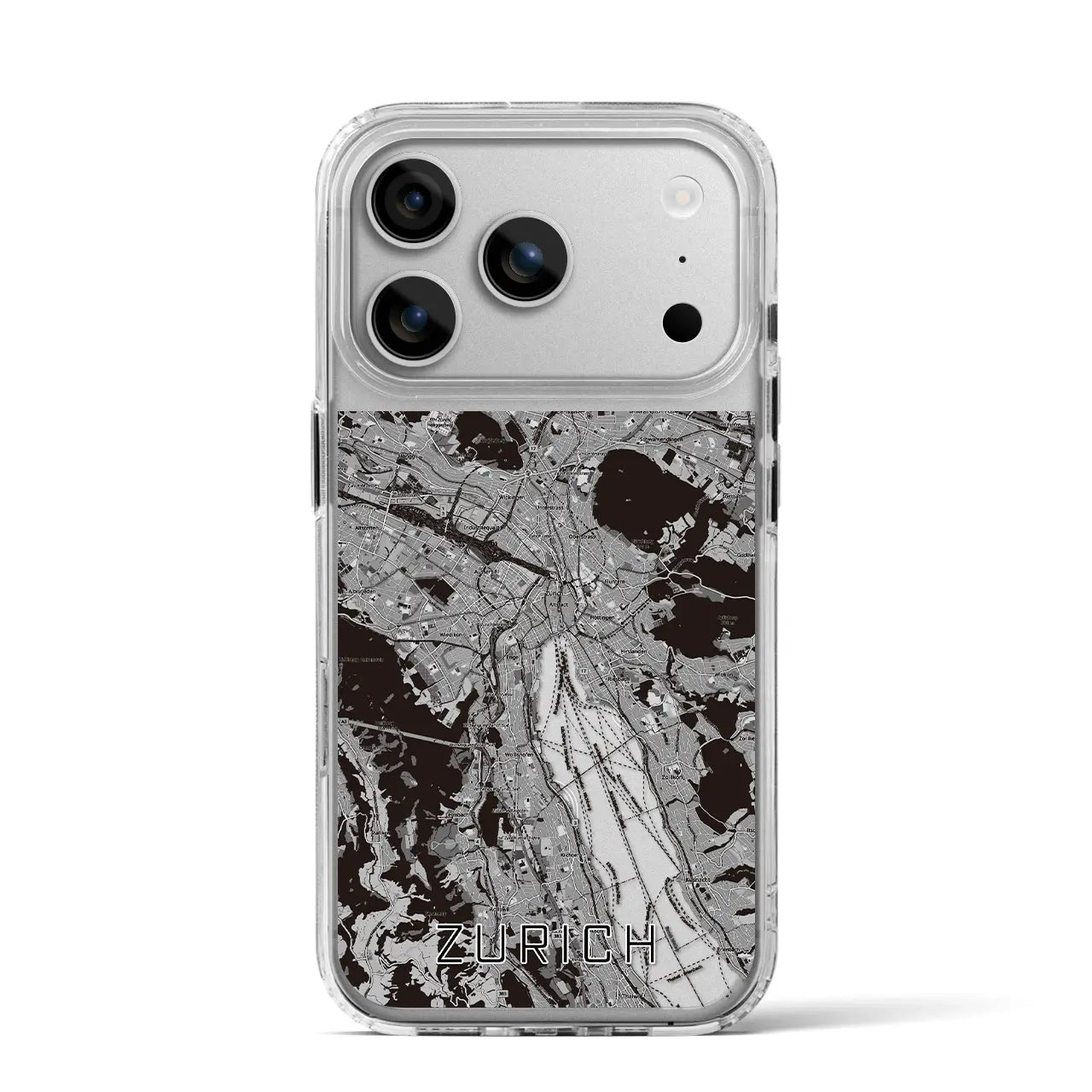 【チューリッヒ(スイス)】地図柄iPhoneケース(MagSafeタイプ)