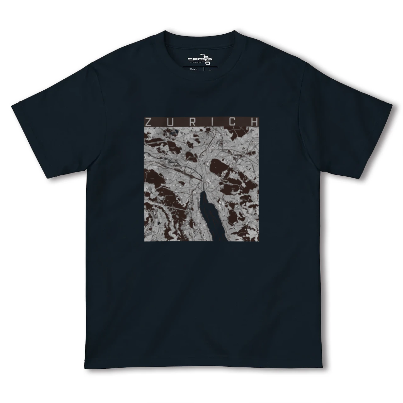 【チューリッヒ(スイス)】地図柄ヘビーウェイトTシャツ