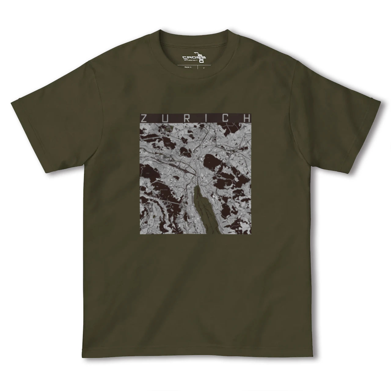 【チューリッヒ(スイス)】地図柄ヘビーウェイトTシャツ