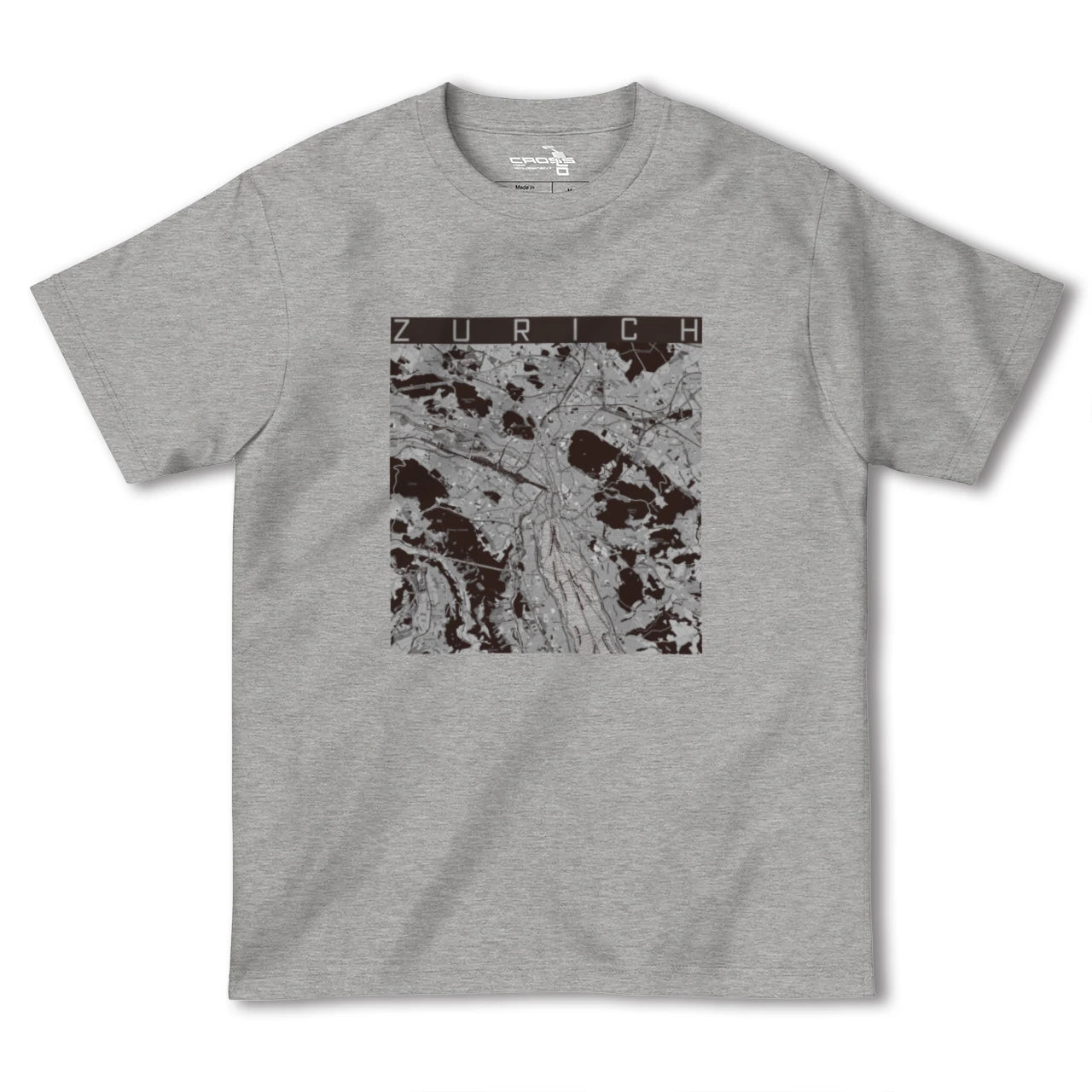 【チューリッヒ(スイス)】地図柄ヘビーウェイトTシャツ