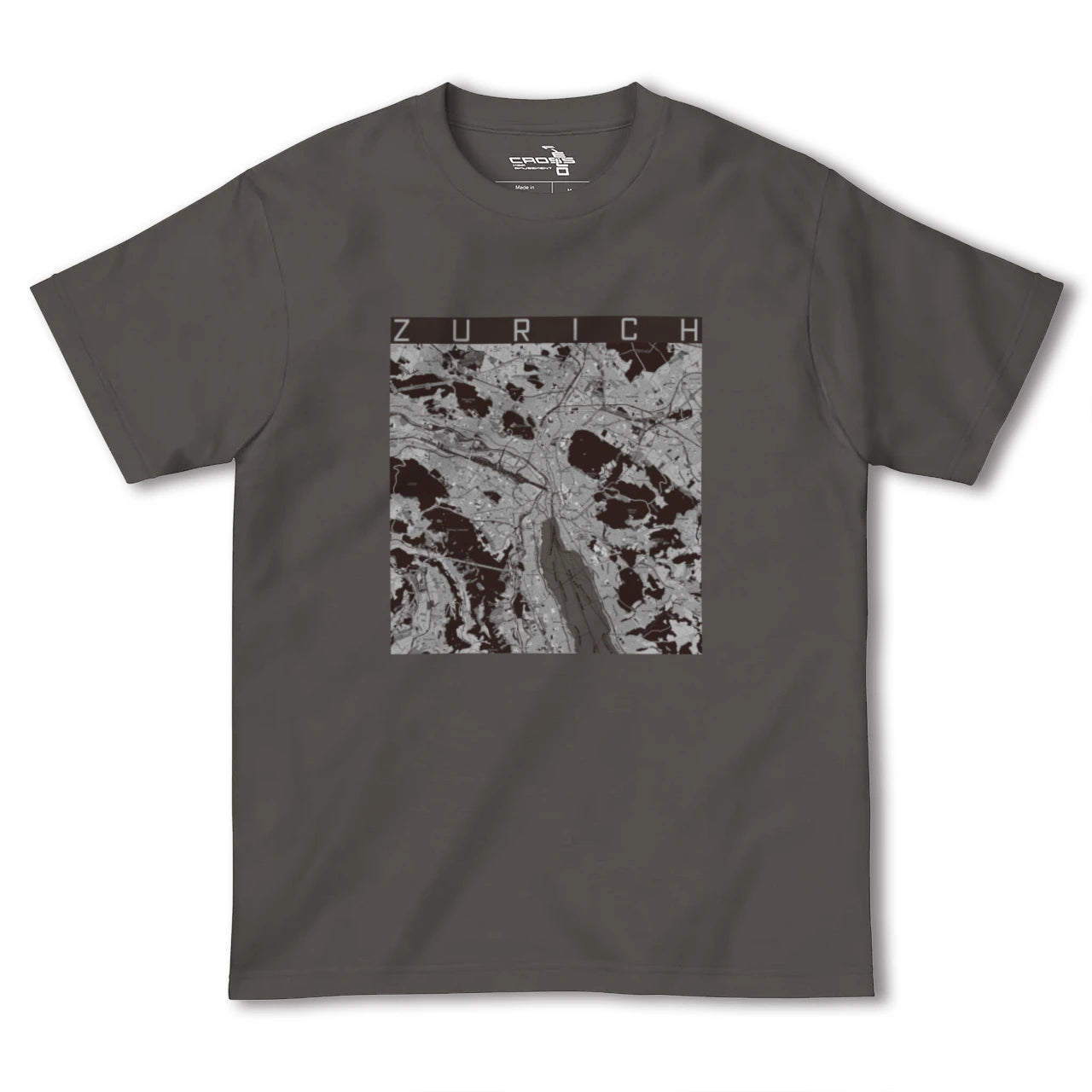 【チューリッヒ(スイス)】地図柄ヘビーウェイトTシャツ