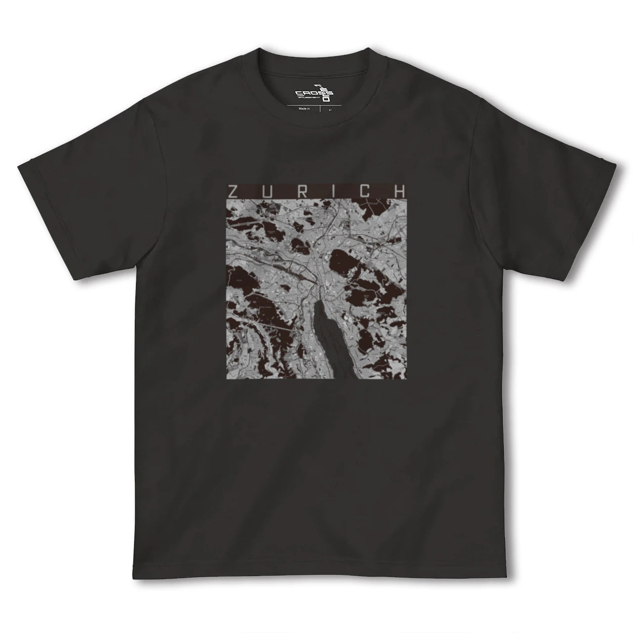 【チューリッヒ(スイス)】地図柄ヘビーウェイトTシャツ