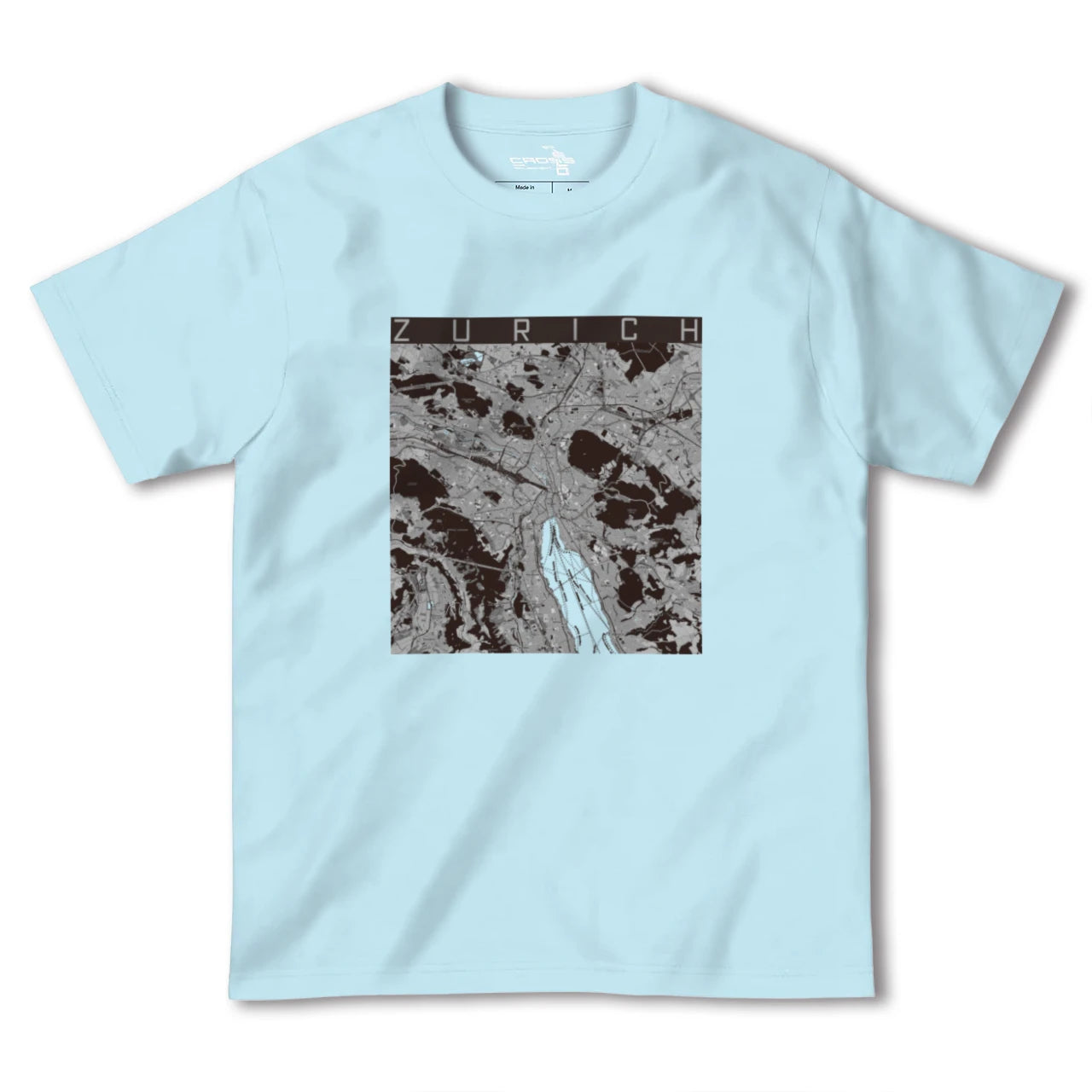 【チューリッヒ(スイス)】地図柄ヘビーウェイトTシャツ