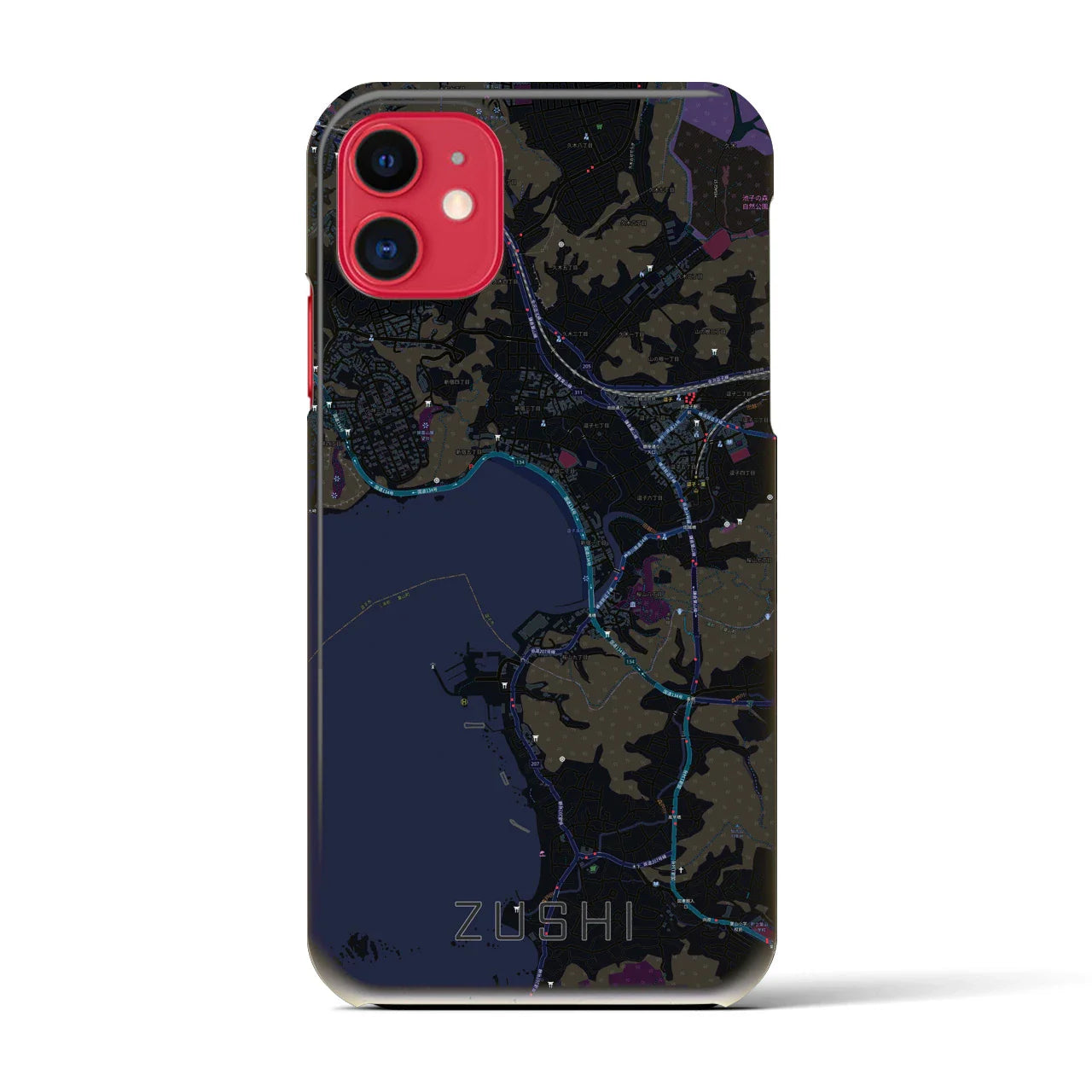 【逗子(神奈川県)】地図柄iPhoneケース(バックカバータイプ)