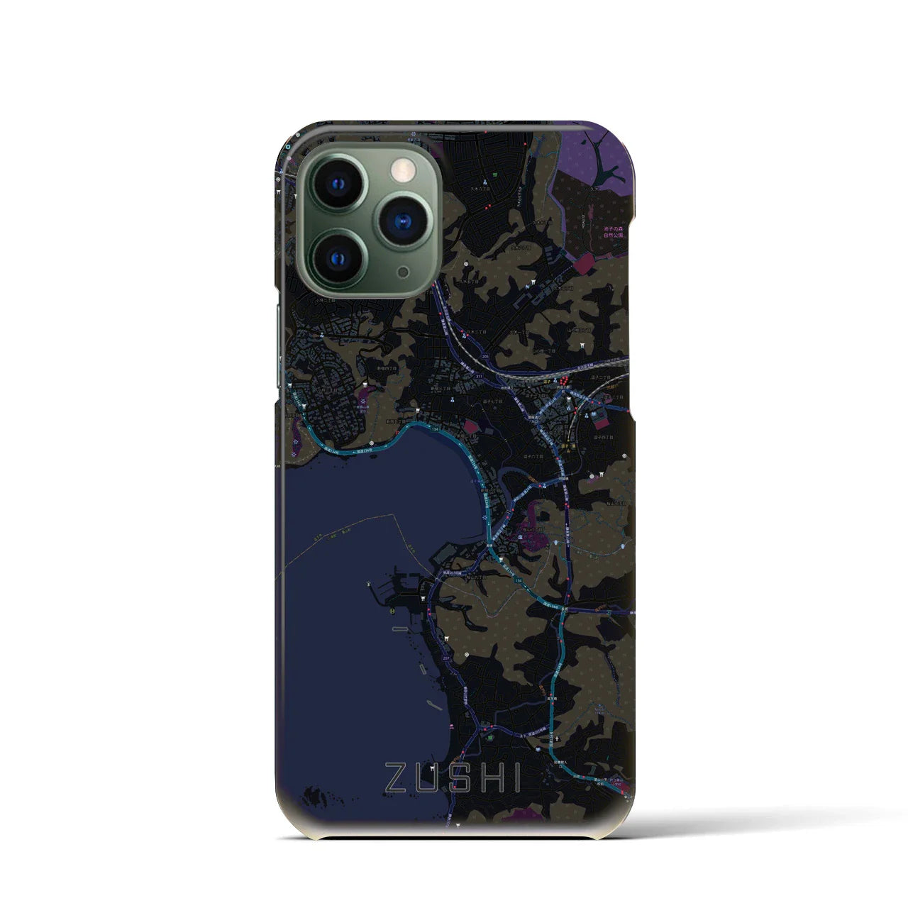 【逗子(神奈川県)】地図柄iPhoneケース(バックカバータイプ)