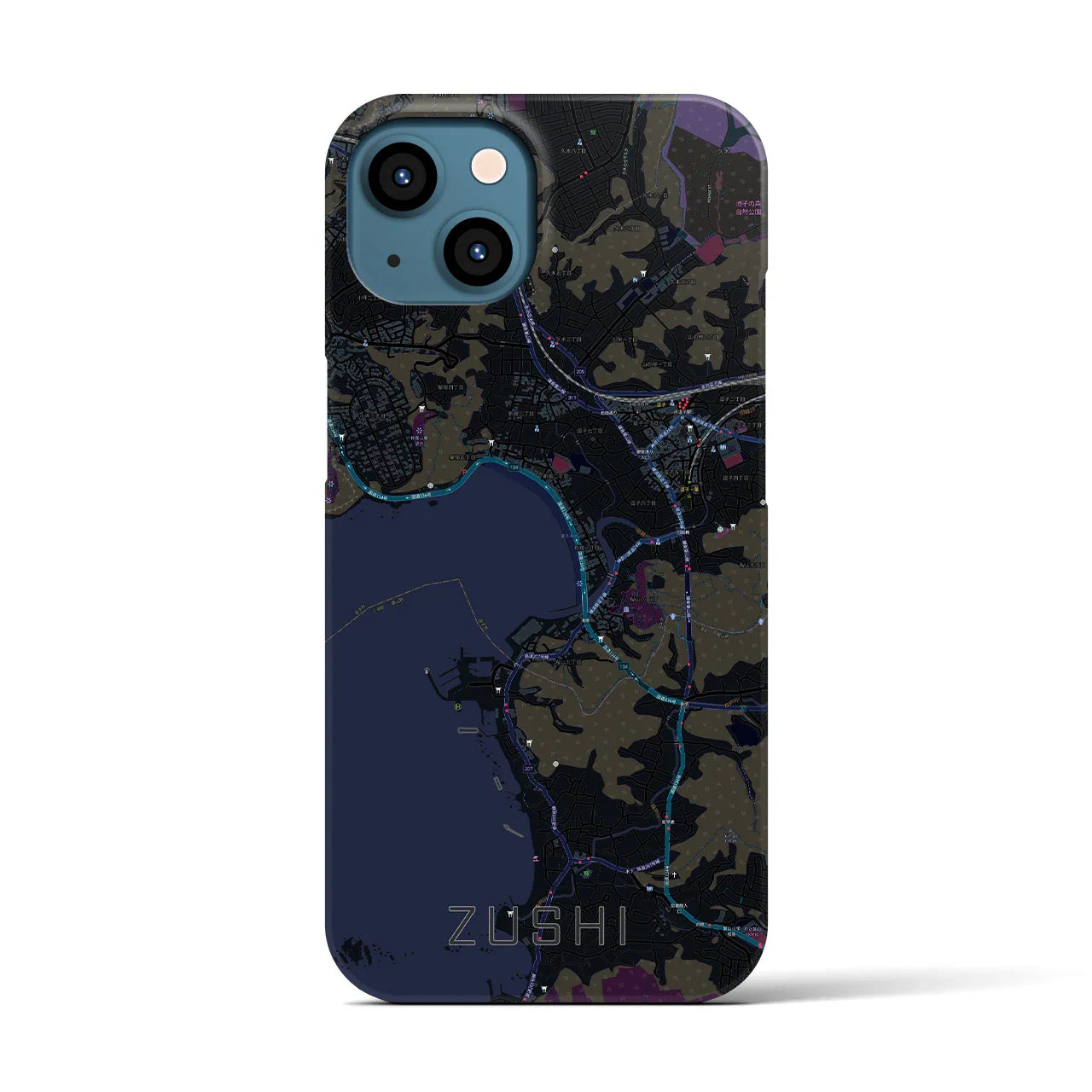 【逗子(神奈川県)】地図柄iPhoneケース(バックカバータイプ)
